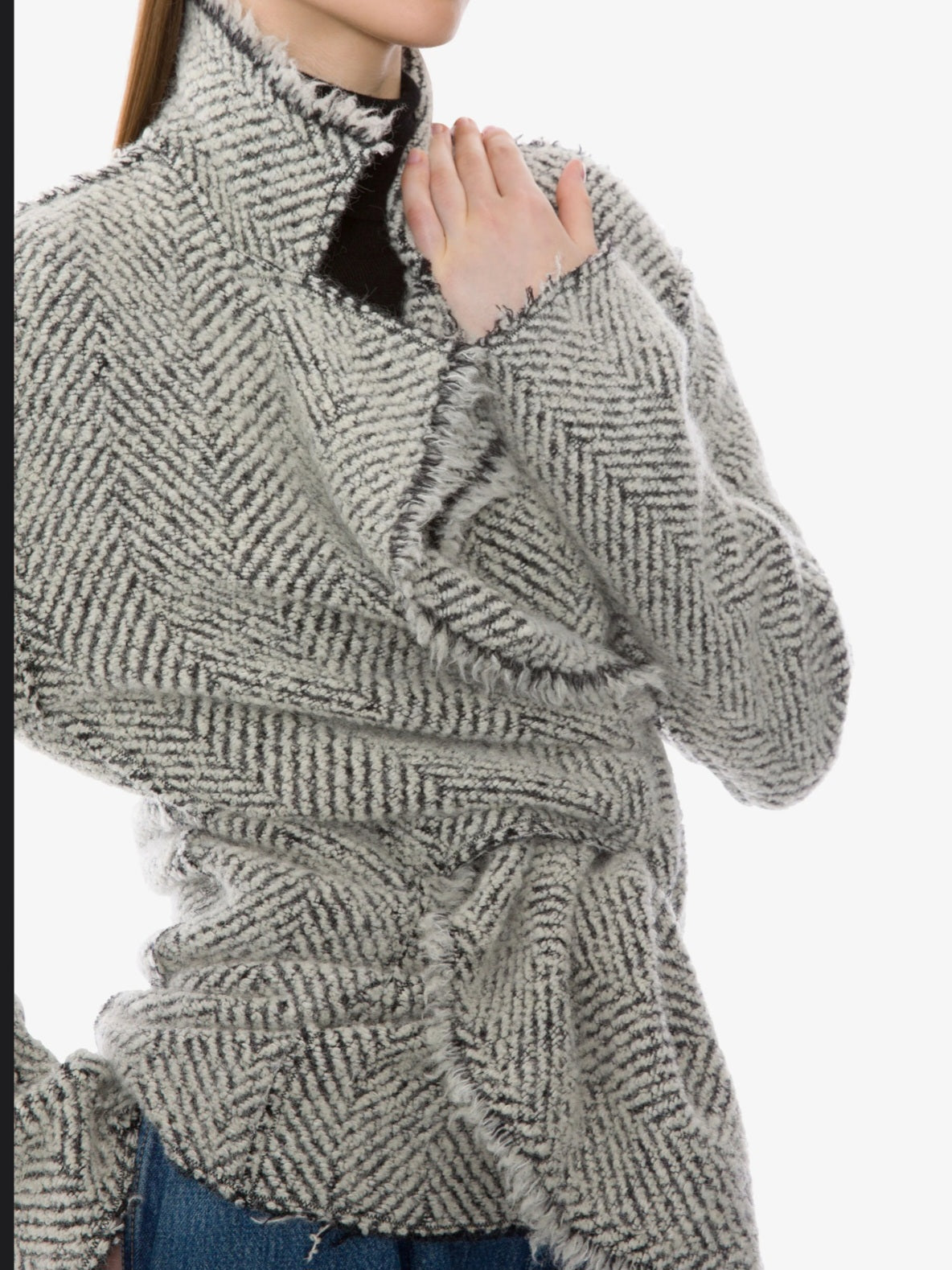 Alberta Ferretti -- Giacca in bouclè spigato avorio