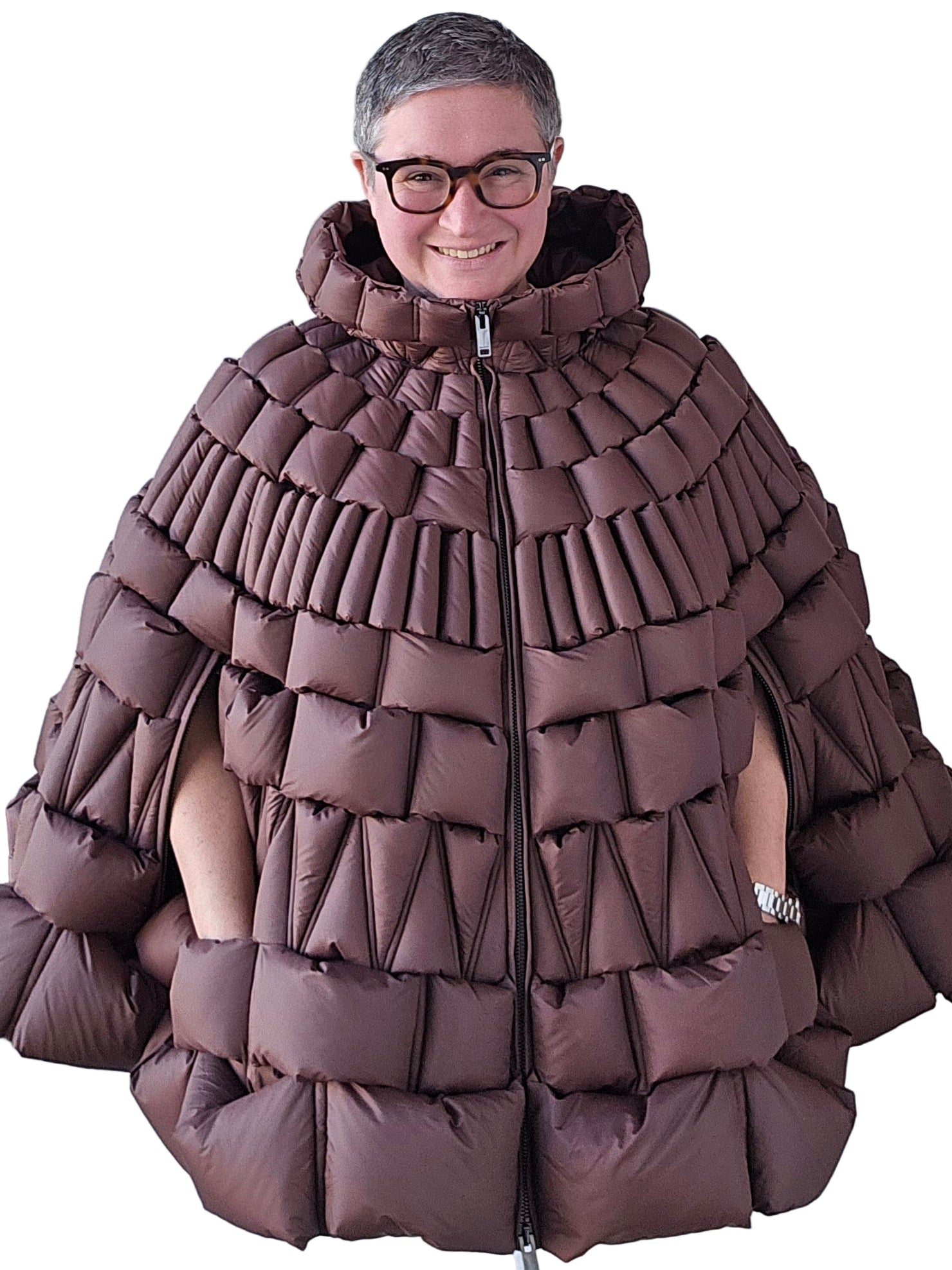 Raxxy - Mantella in piumino color cioccolato