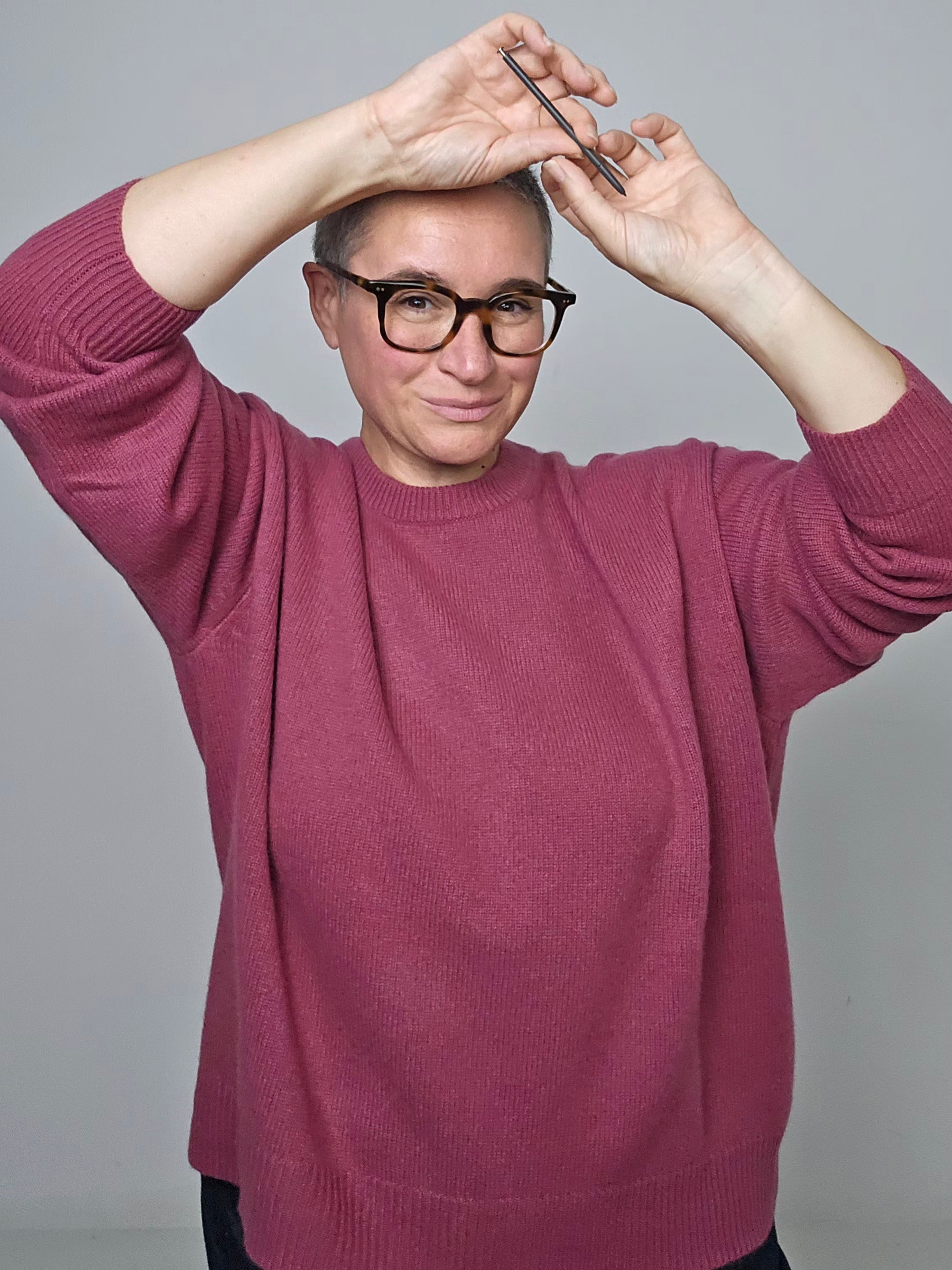 Be You - Maglia girocollo cashmere rosa antico