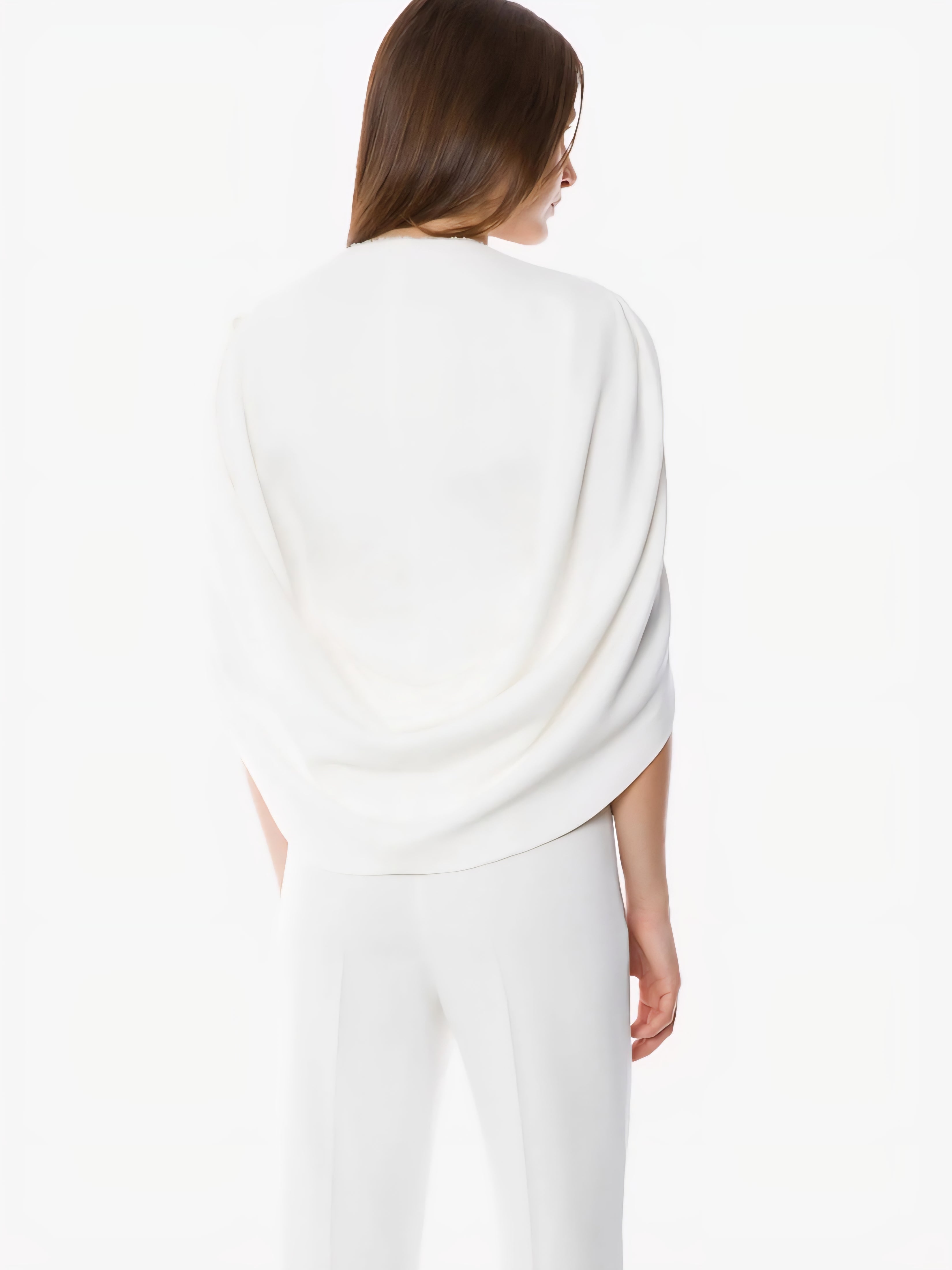 Alberta Ferretti - Top mantella in cady bianco