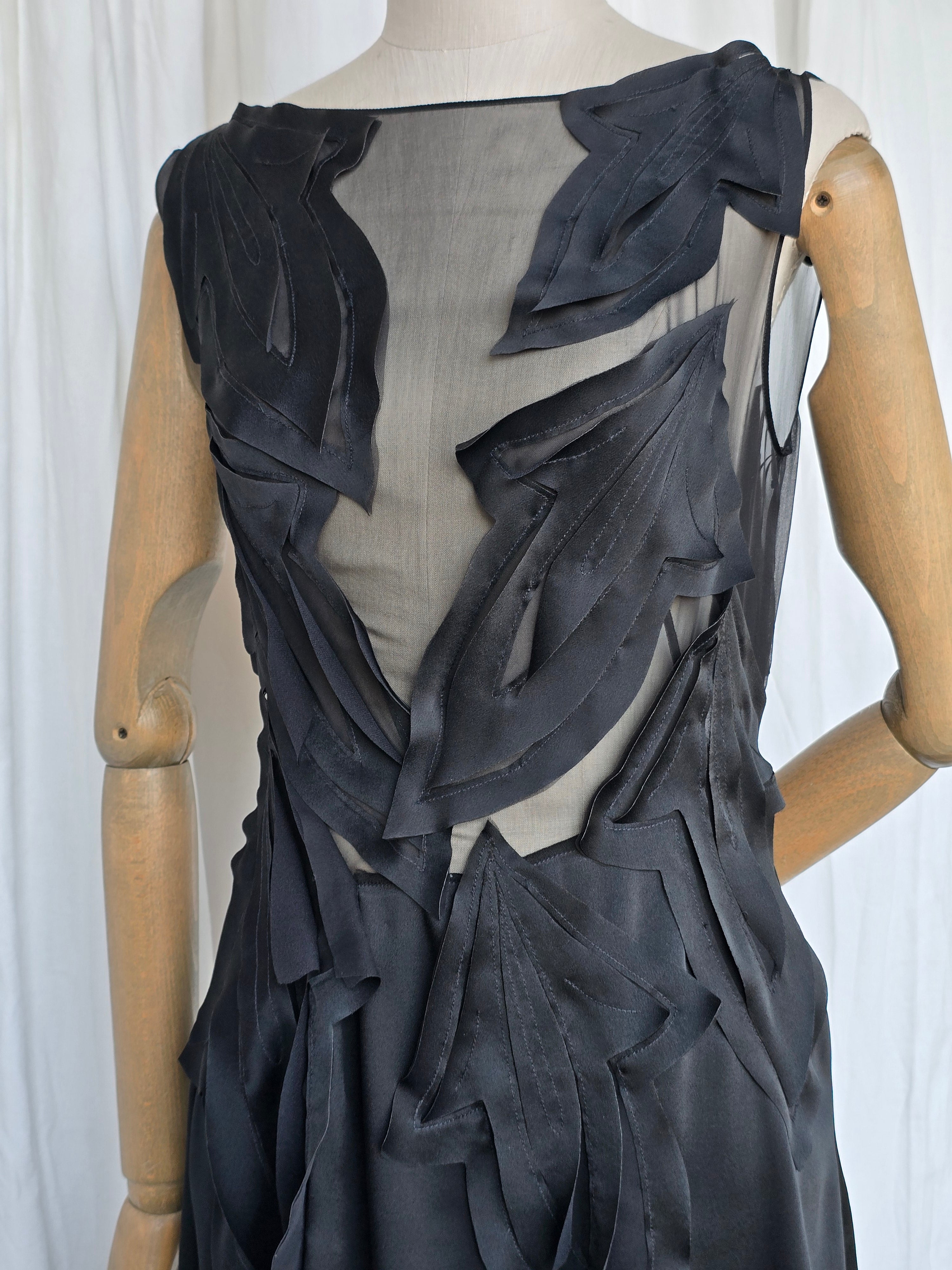 Alberta Ferretti - Abito senza maniche in satin, nero