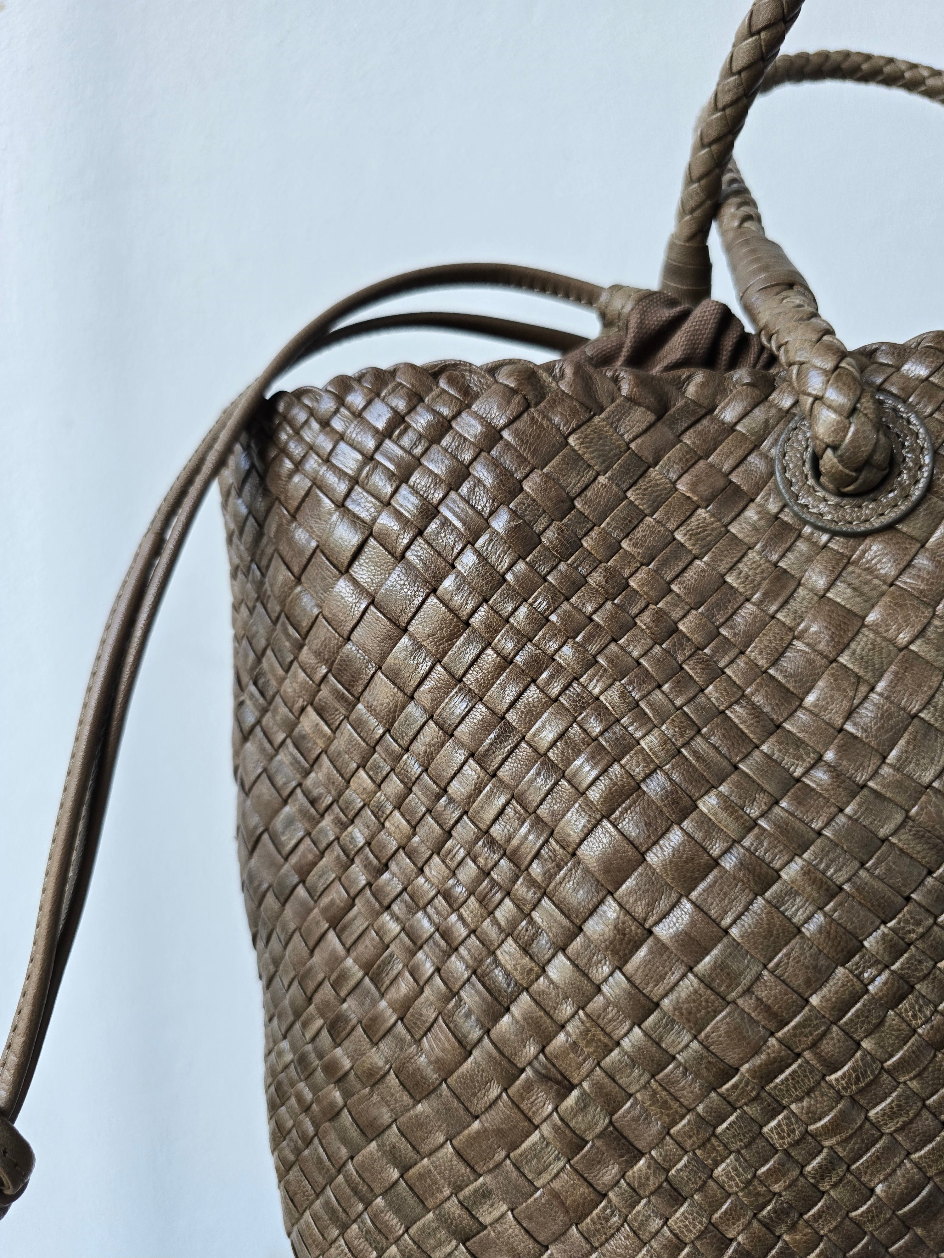Ibeliv - Borsa in pelle " Bazika" kaki