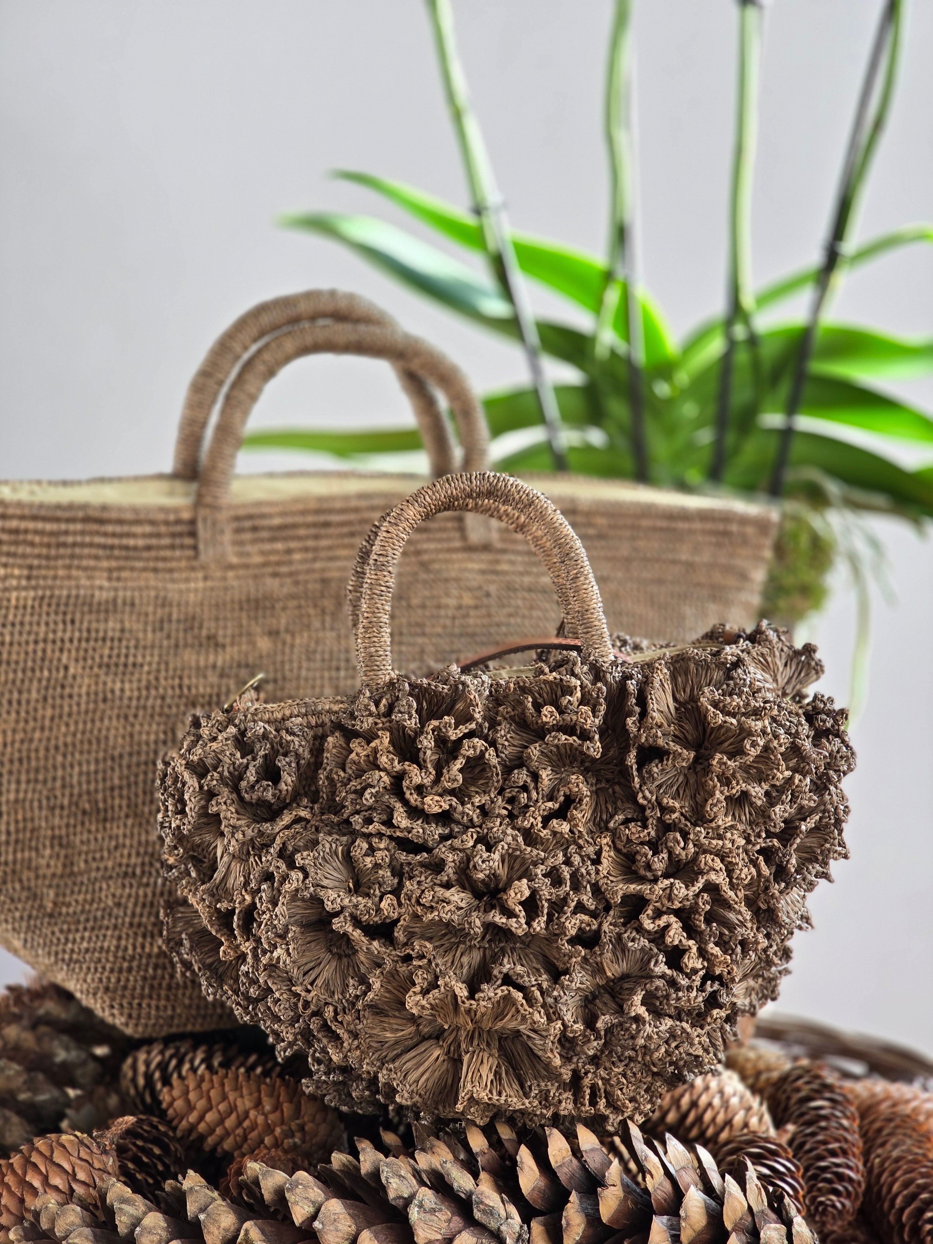 Ibeliv - Borsa a sfera "Coral" dark tea