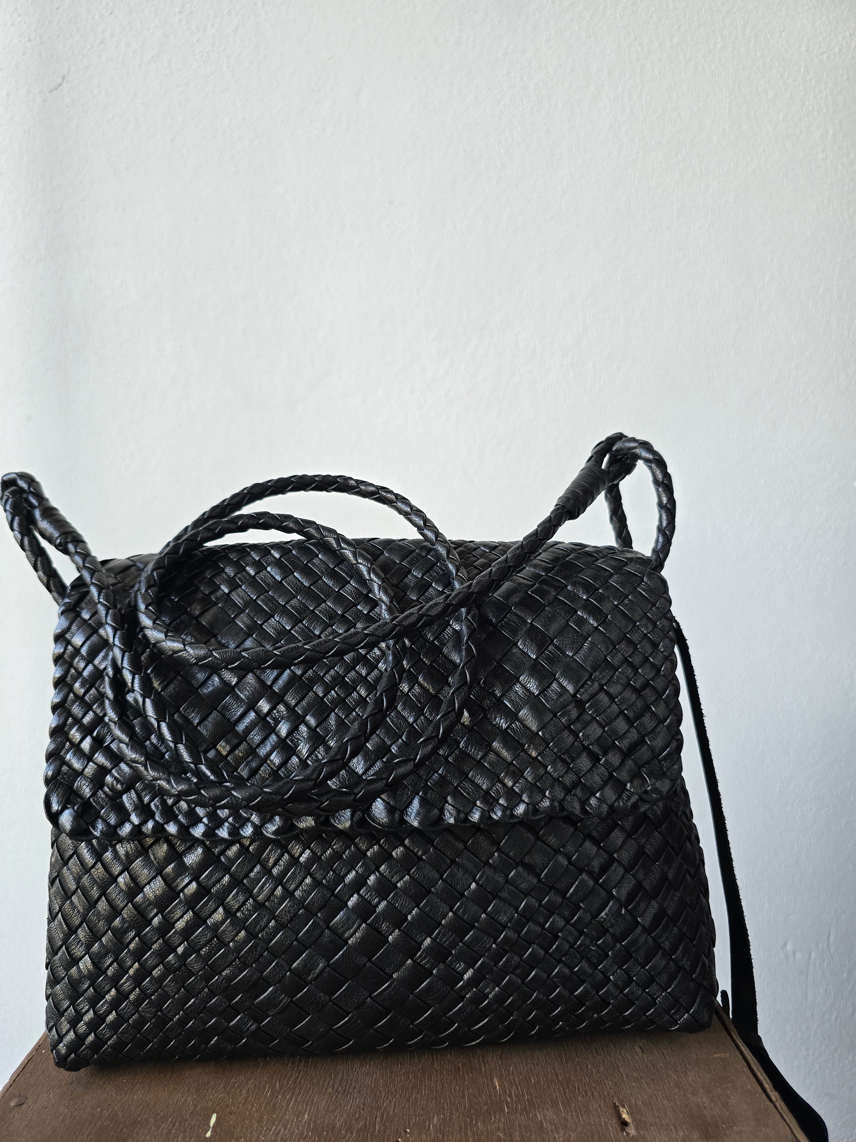 Ibeliv - Borsa intrecciata "Paris" nera