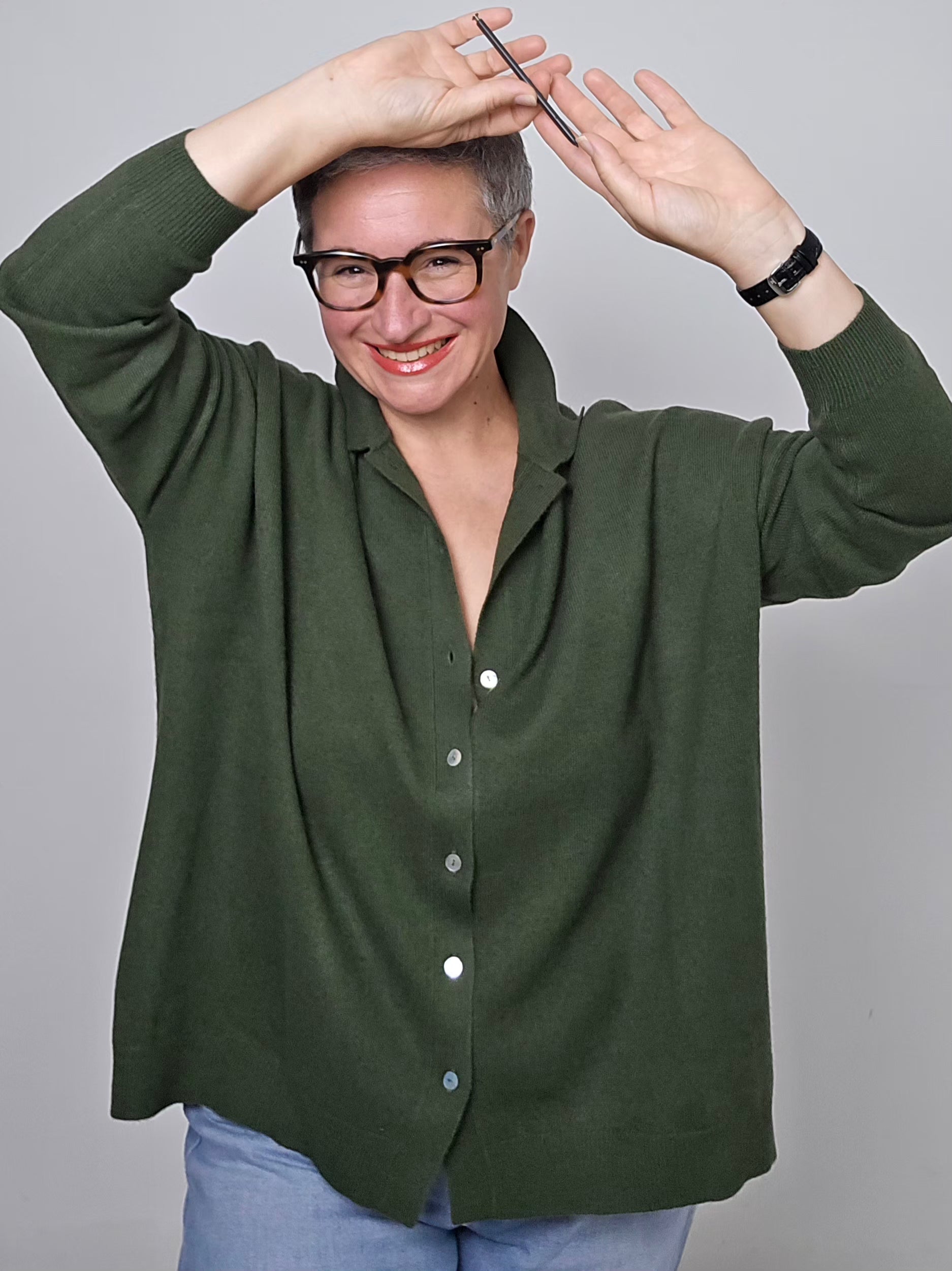 Be You - Cardigan cashmere loden green