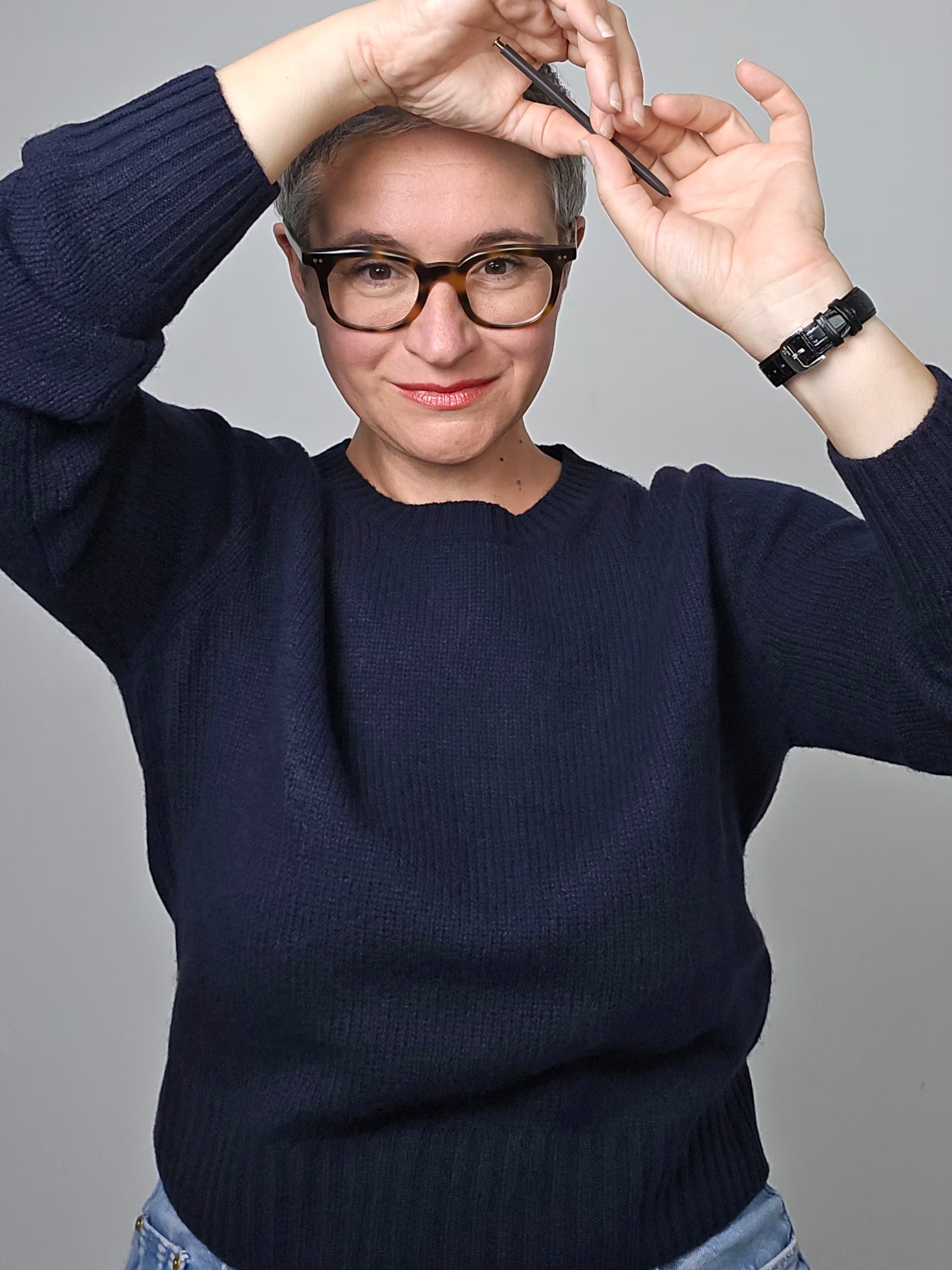 Be You - Maglia girocollo cashmere navy