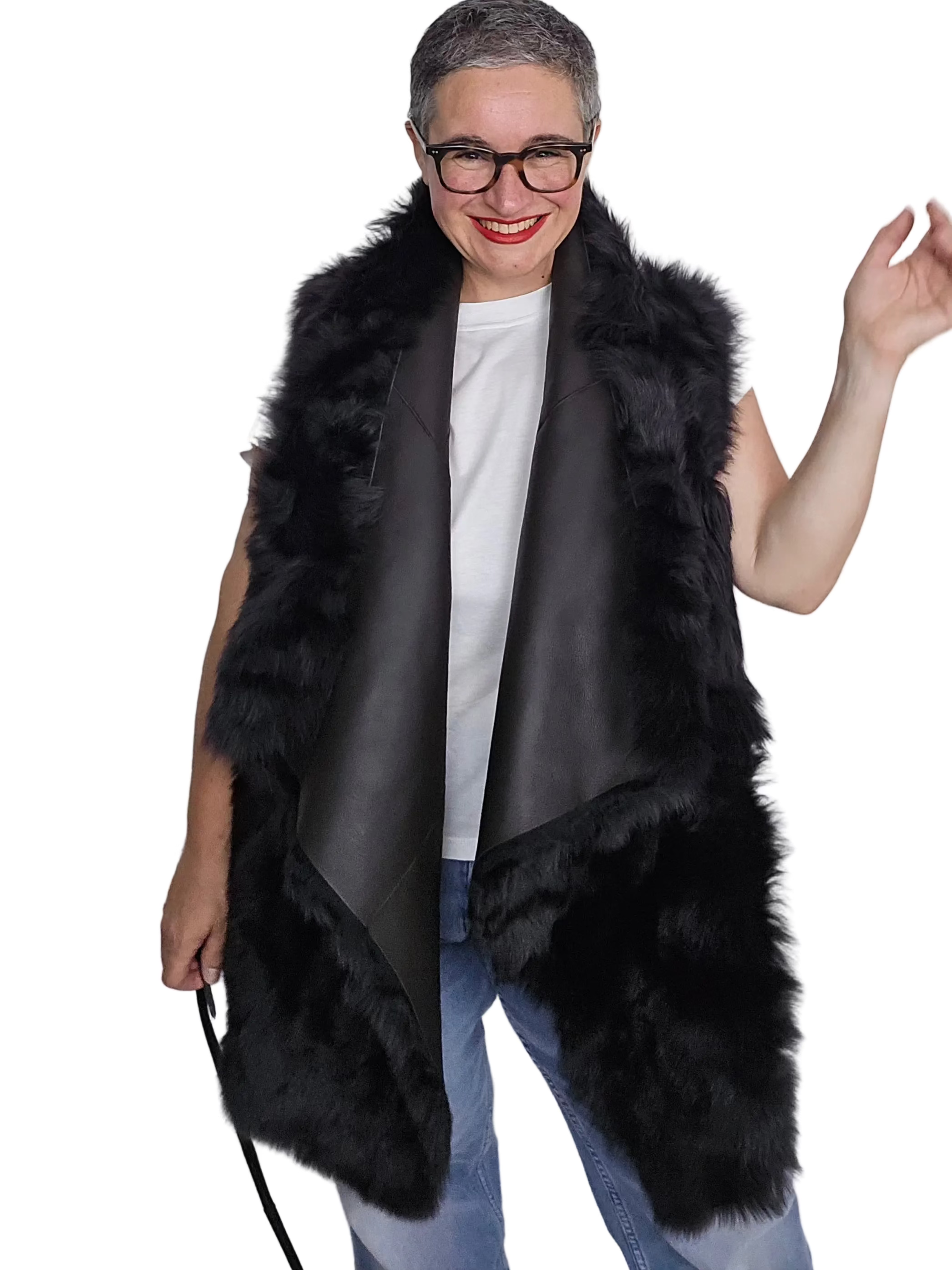 Blancha - Gilet merino toscana shearling cioccolato