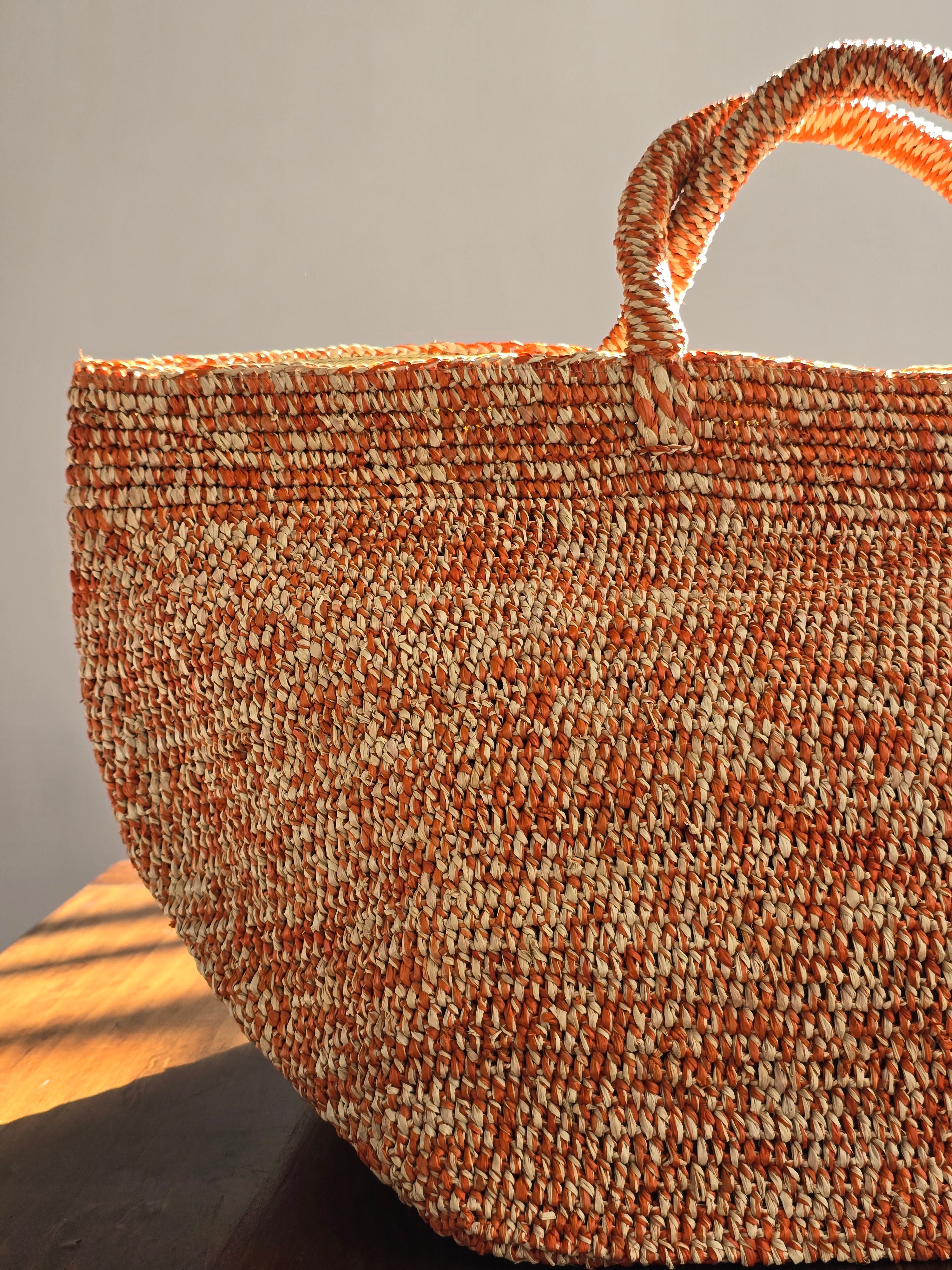 Ibeliv - Borsa in rafia grande "Vanilla" Brick