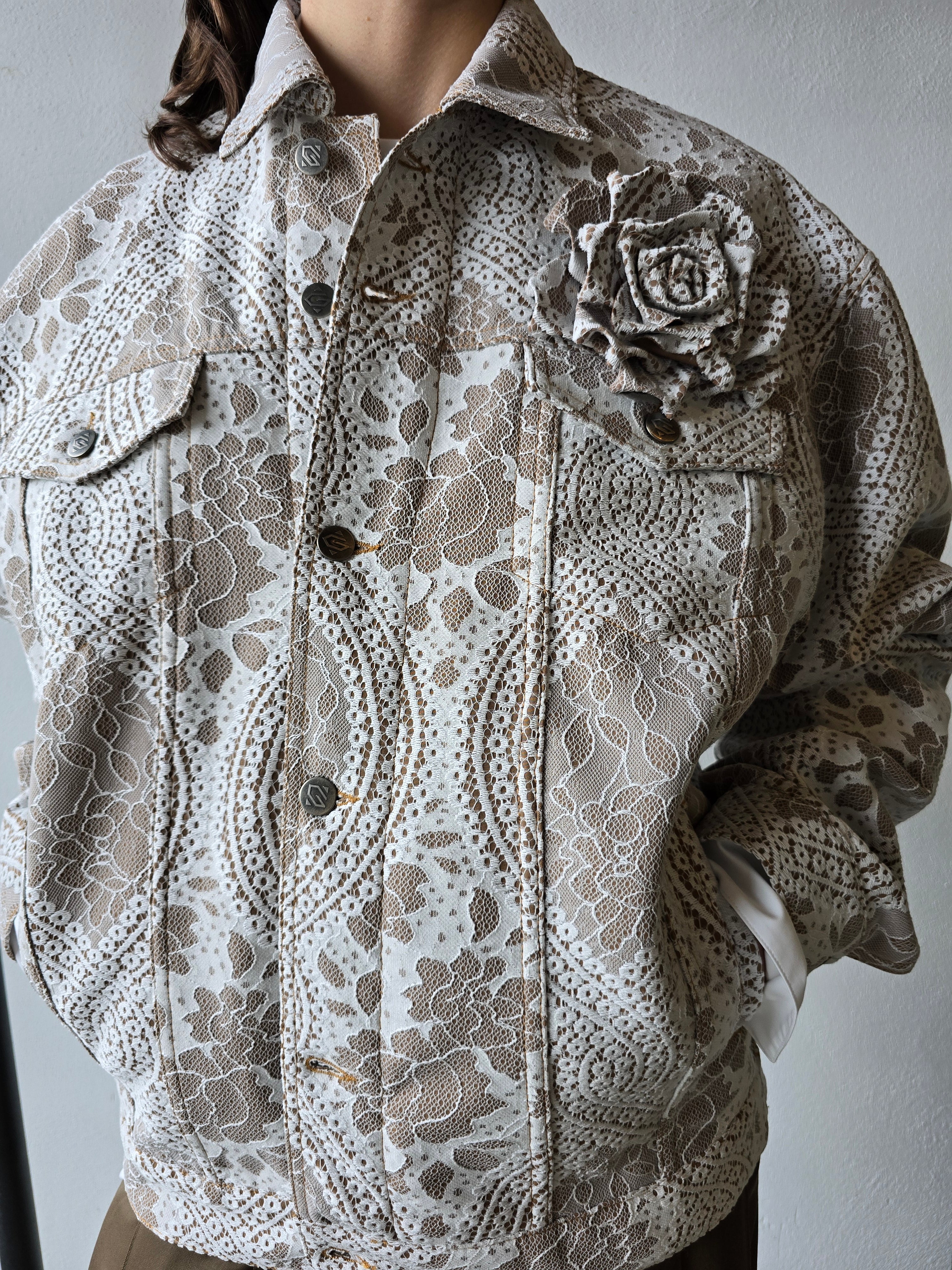 Giuseppe di Morabito - Giacca denim effetto pizzo