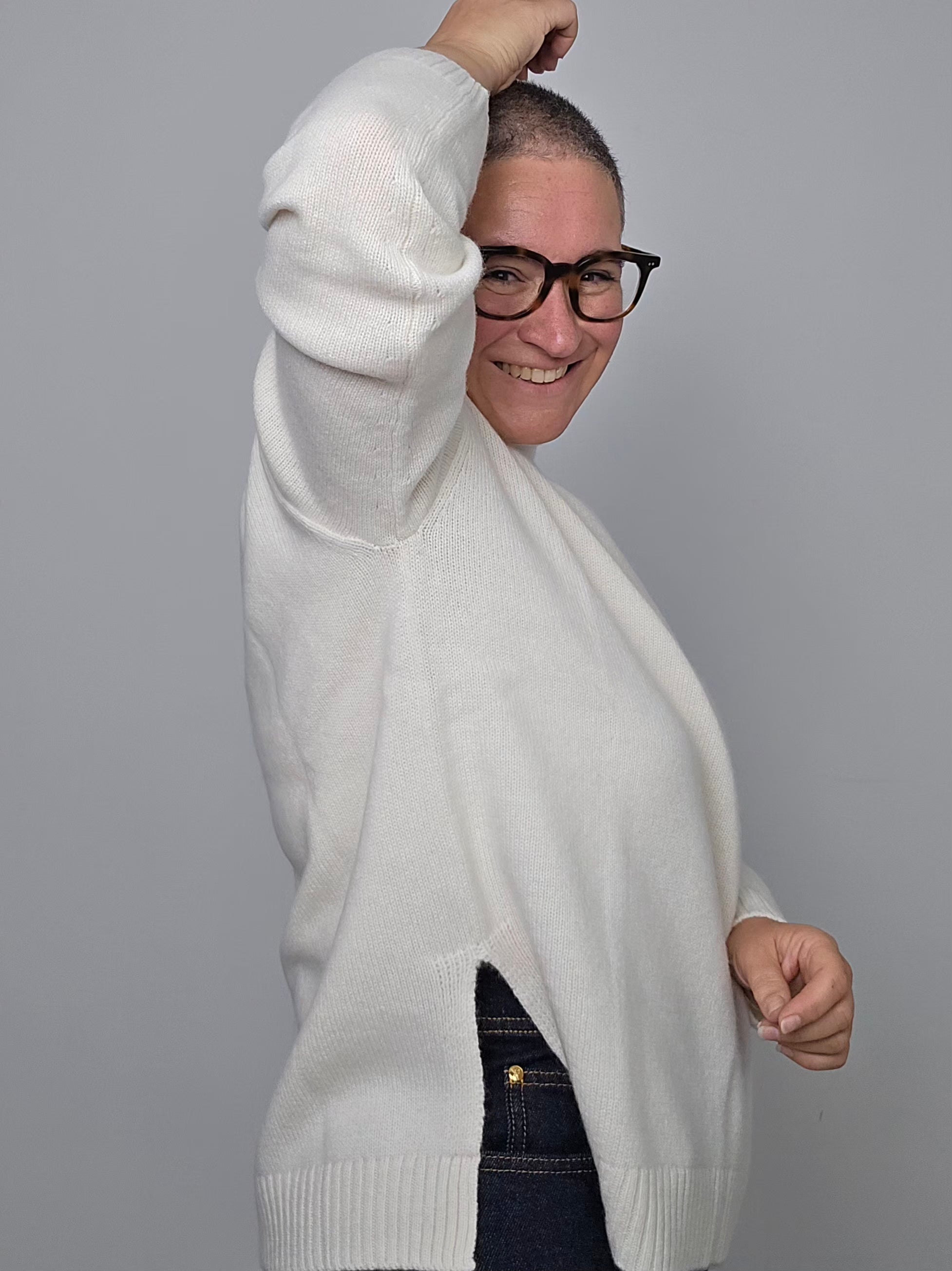 Be You - Maglia cashmere turtle neck white