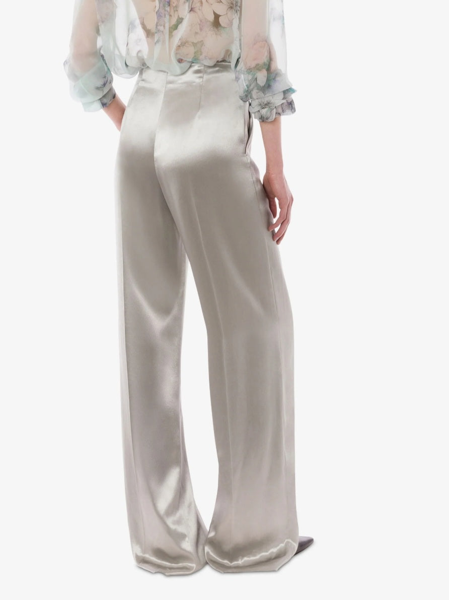 Alberta Ferretti - Pantalone in raso lucido, ghiaccio