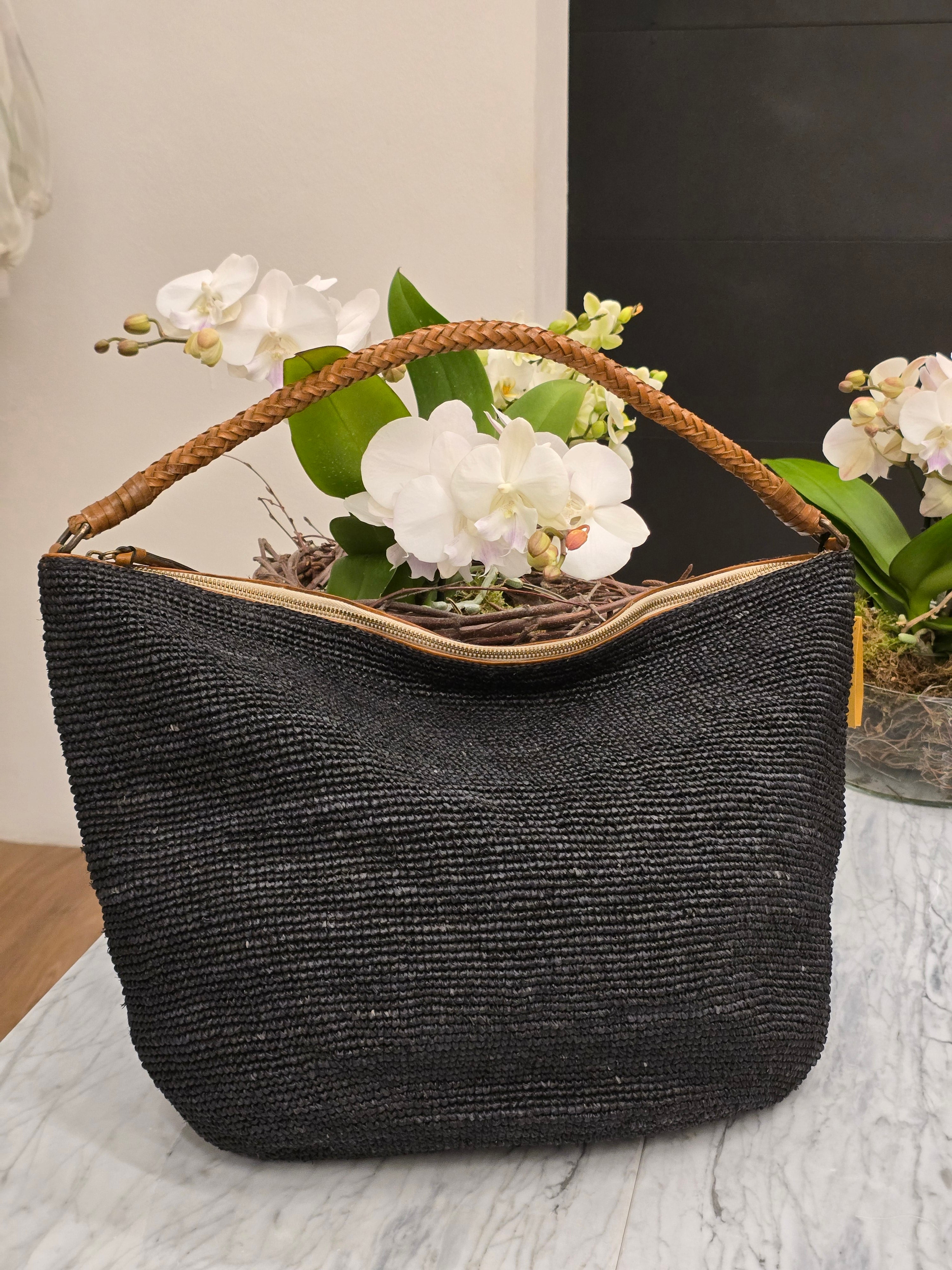 Ibeliv - Borsa in rafia "Utopia" Black