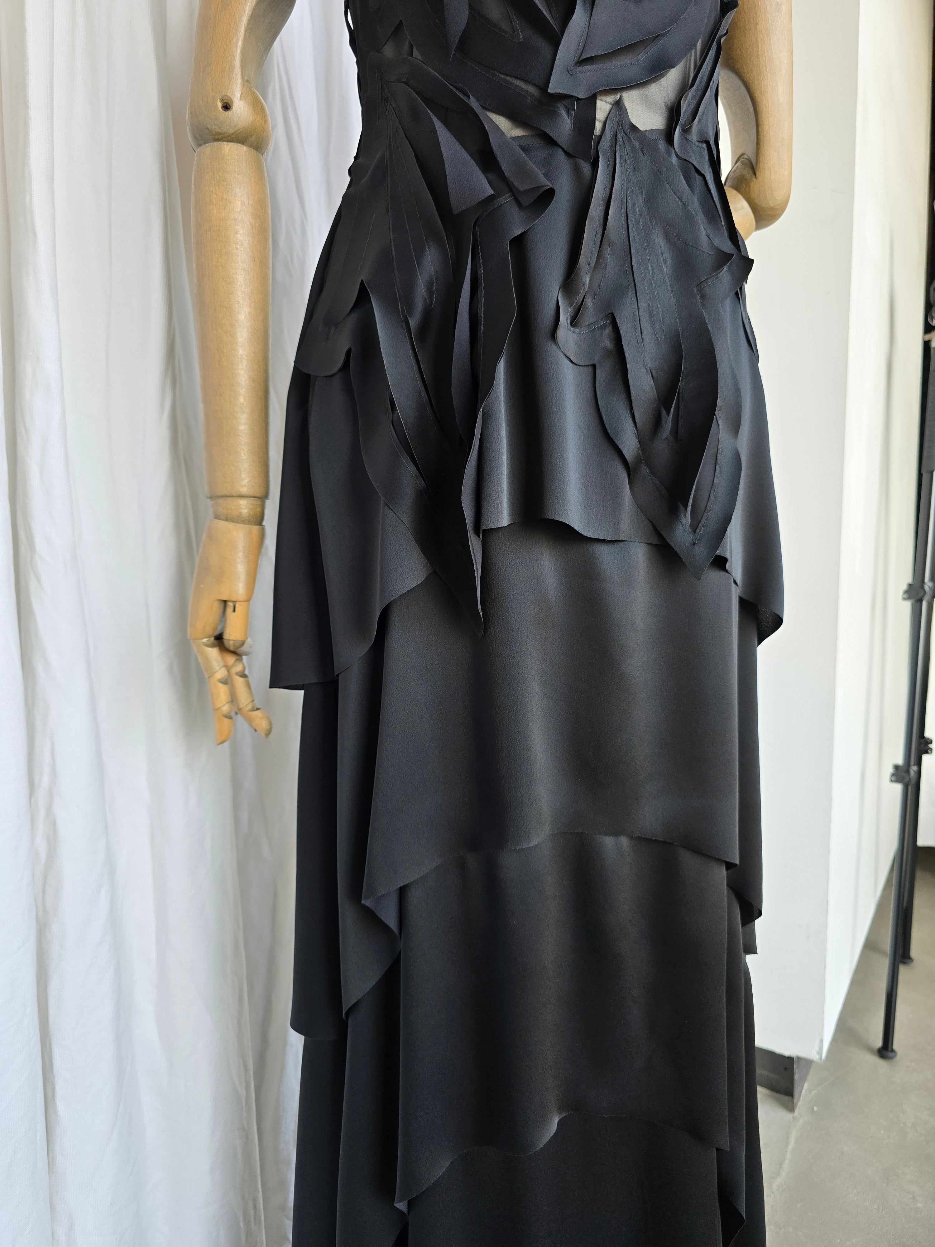 Alberta Ferretti - Abito senza maniche in satin, nero