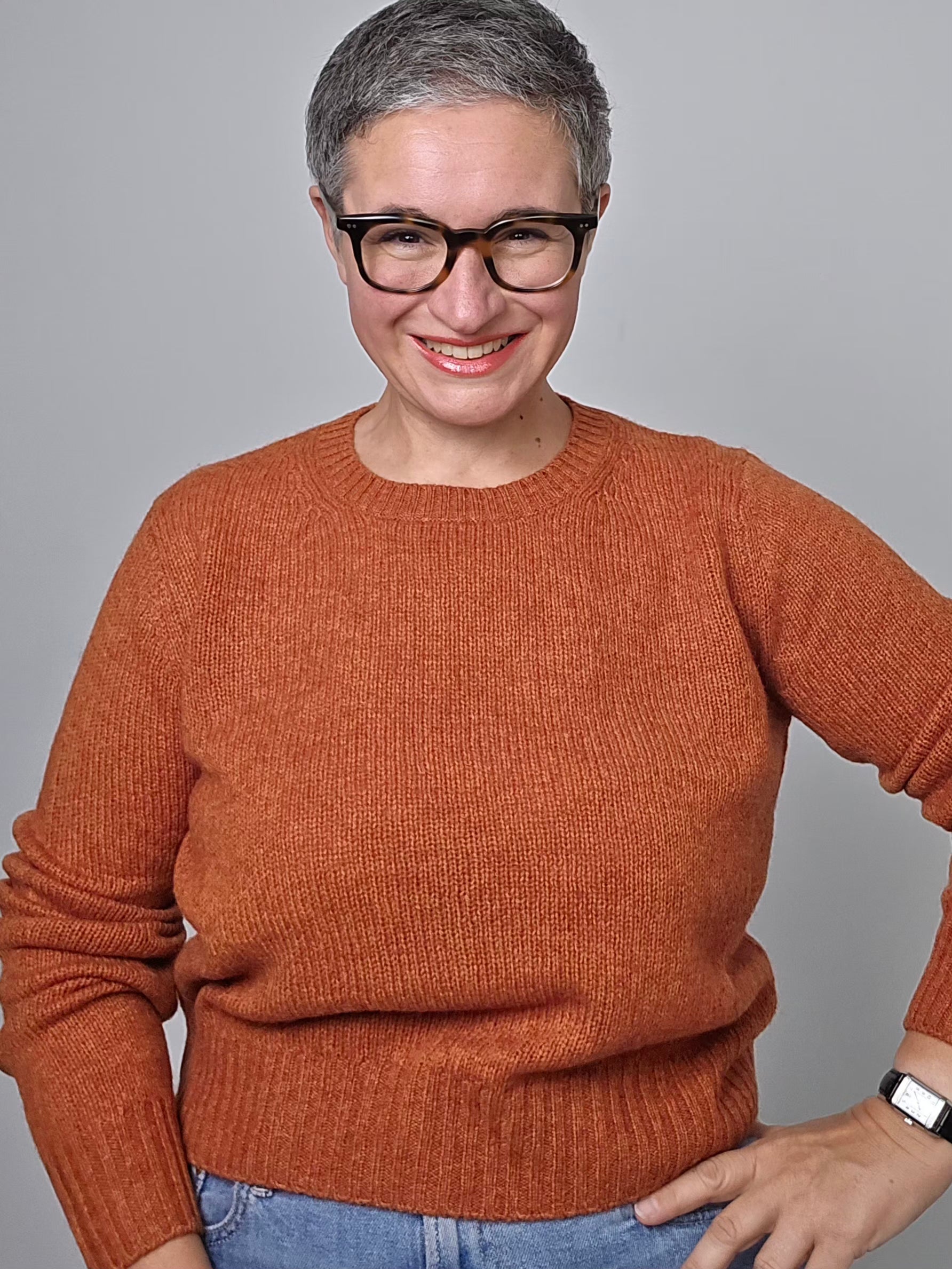 Be You - Maglia girocollo in cashmere orange