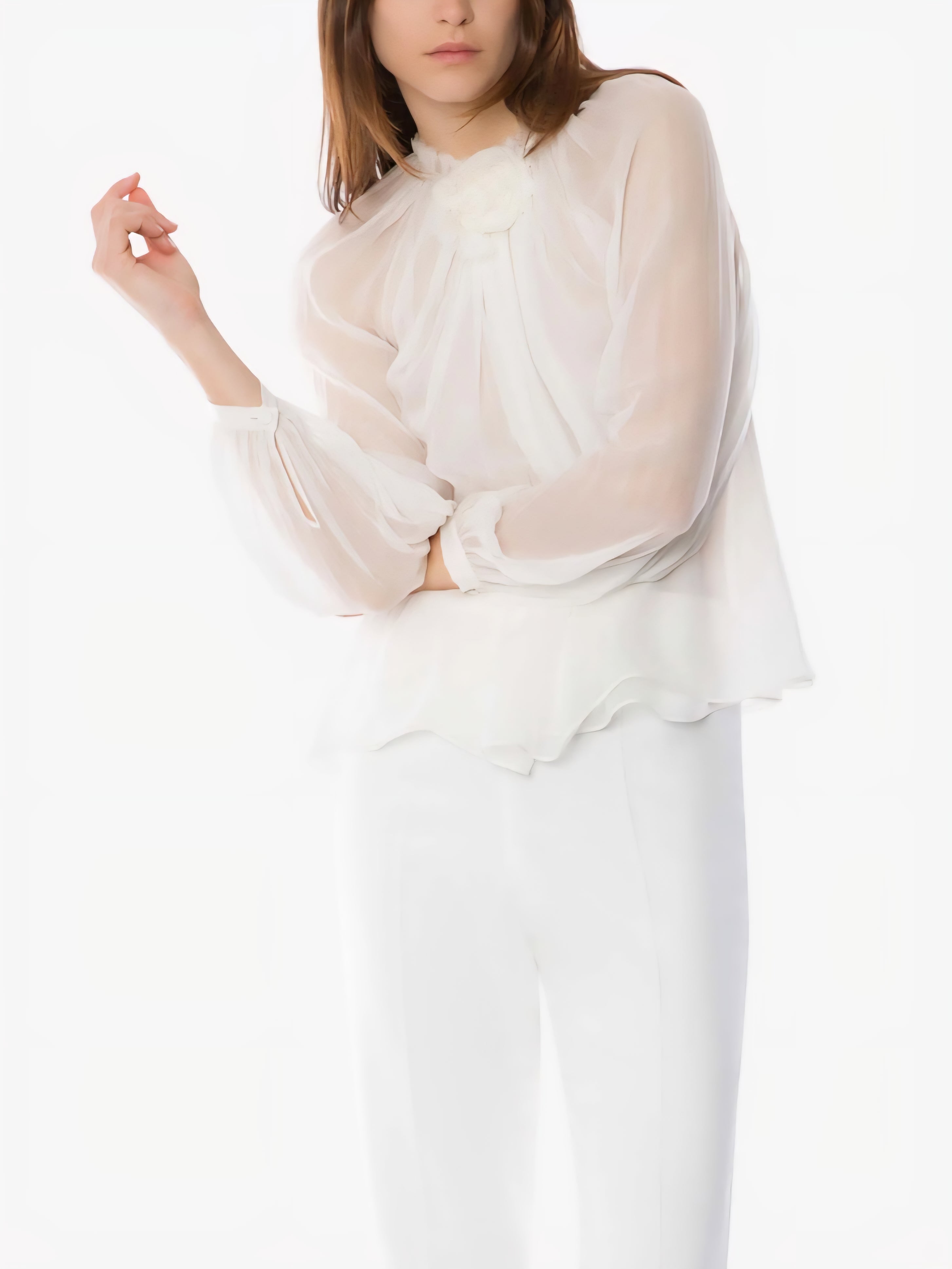 Alberta Ferretti - Camicia chiffon bianco