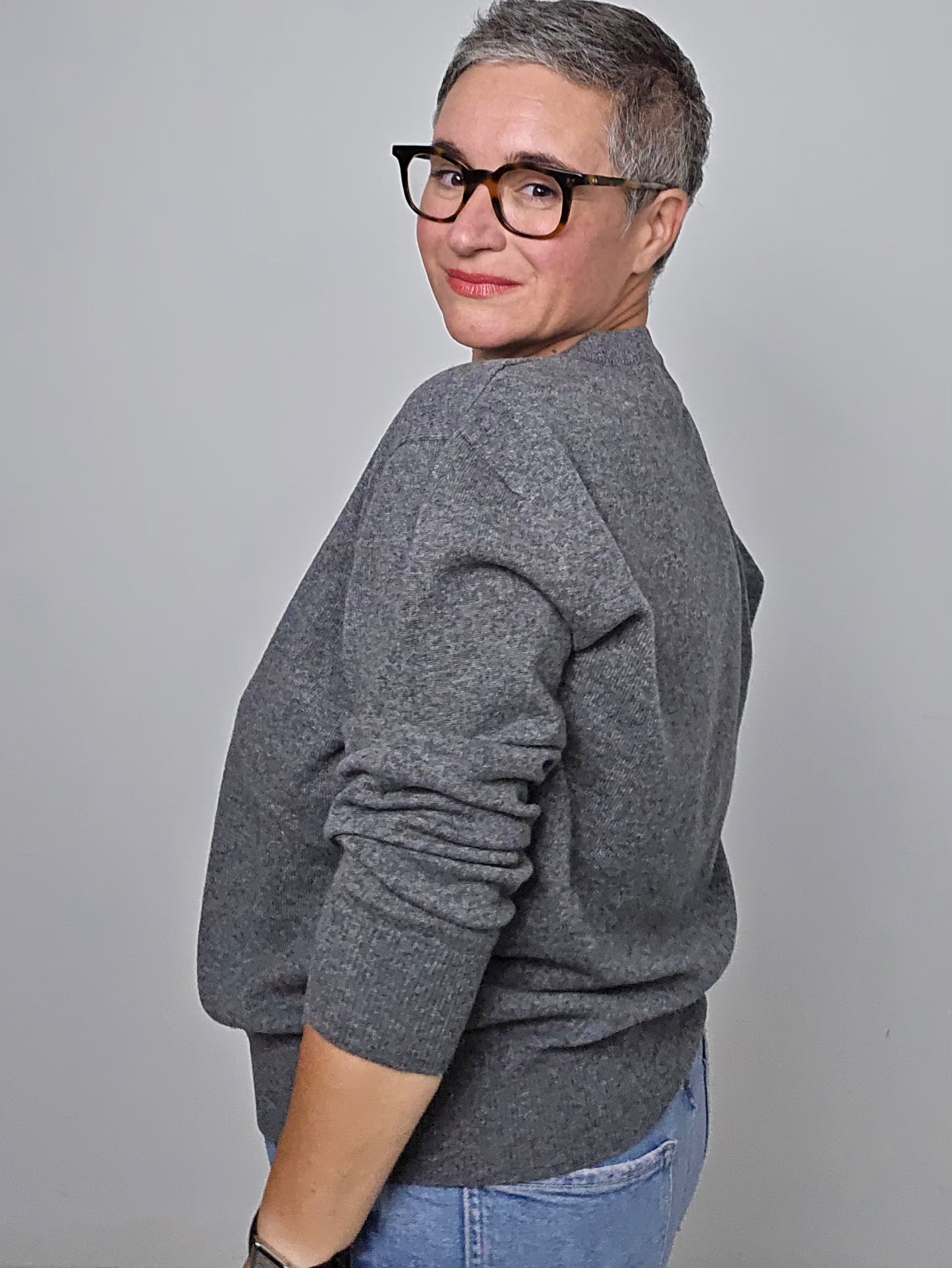 Be You - Maglia girocollo cashmere dark grey