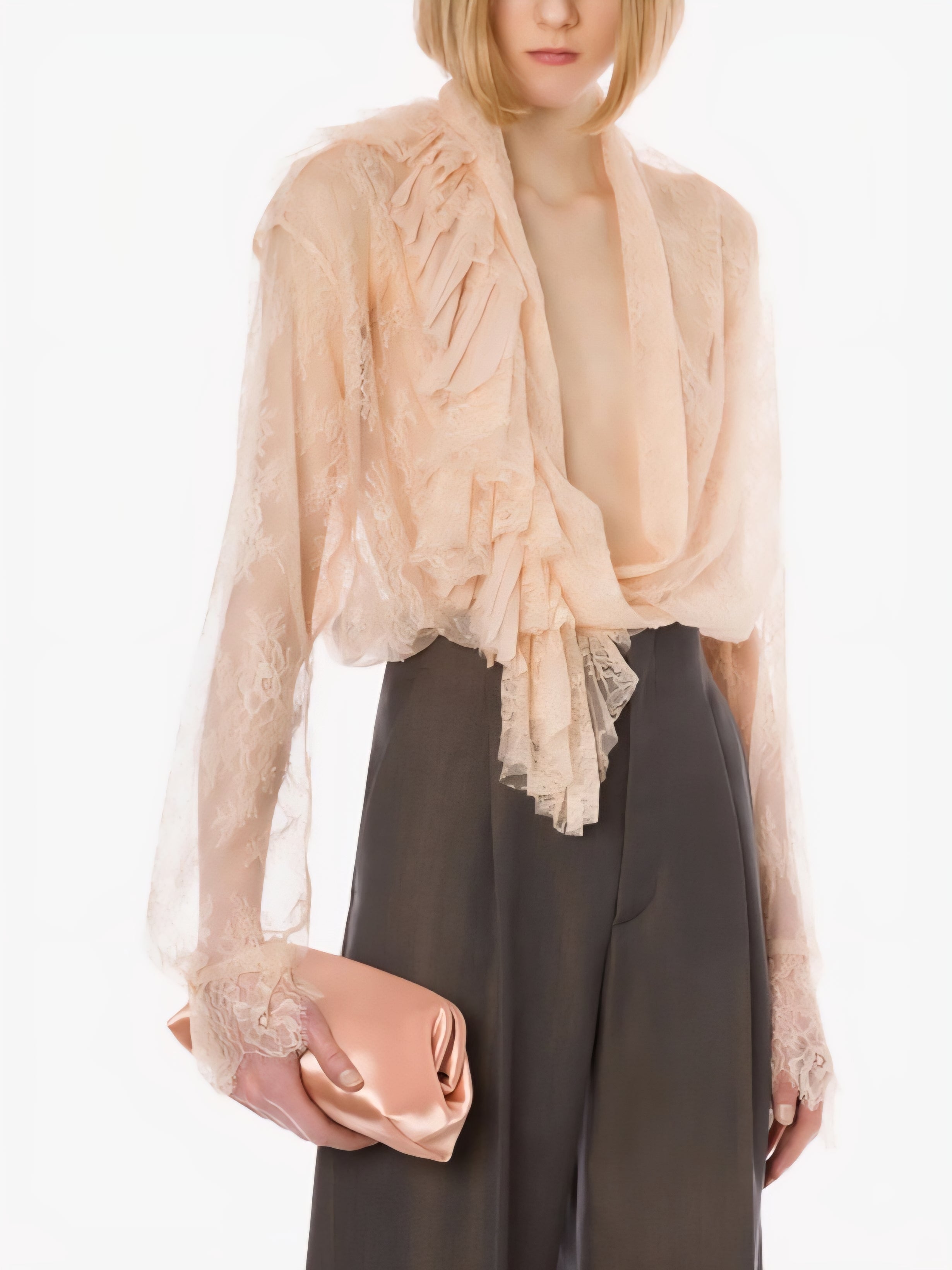 Alberta Ferretti - Camicia in pizzo, rosa