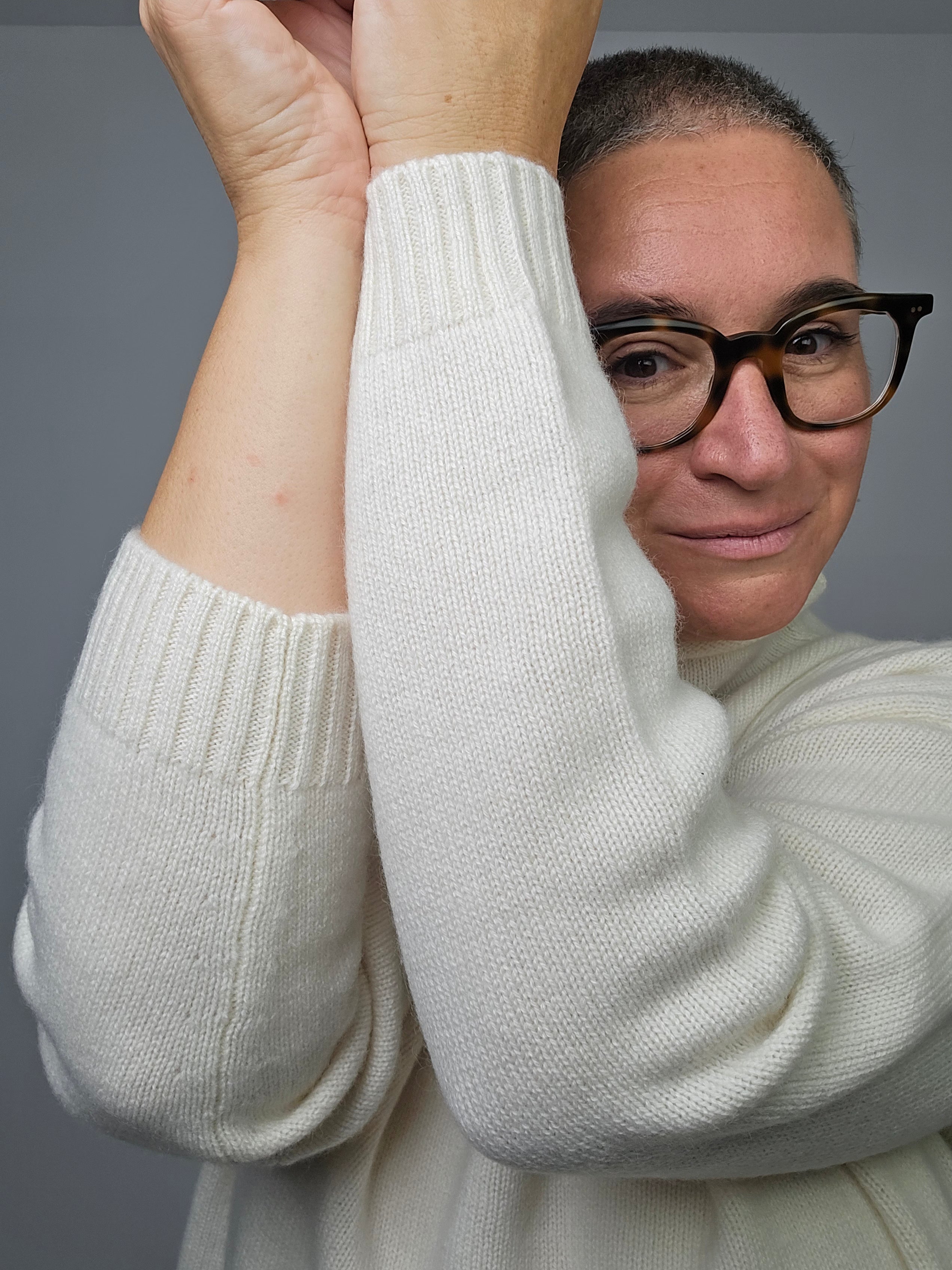 Be You - Maglia cashmere turtle neck white