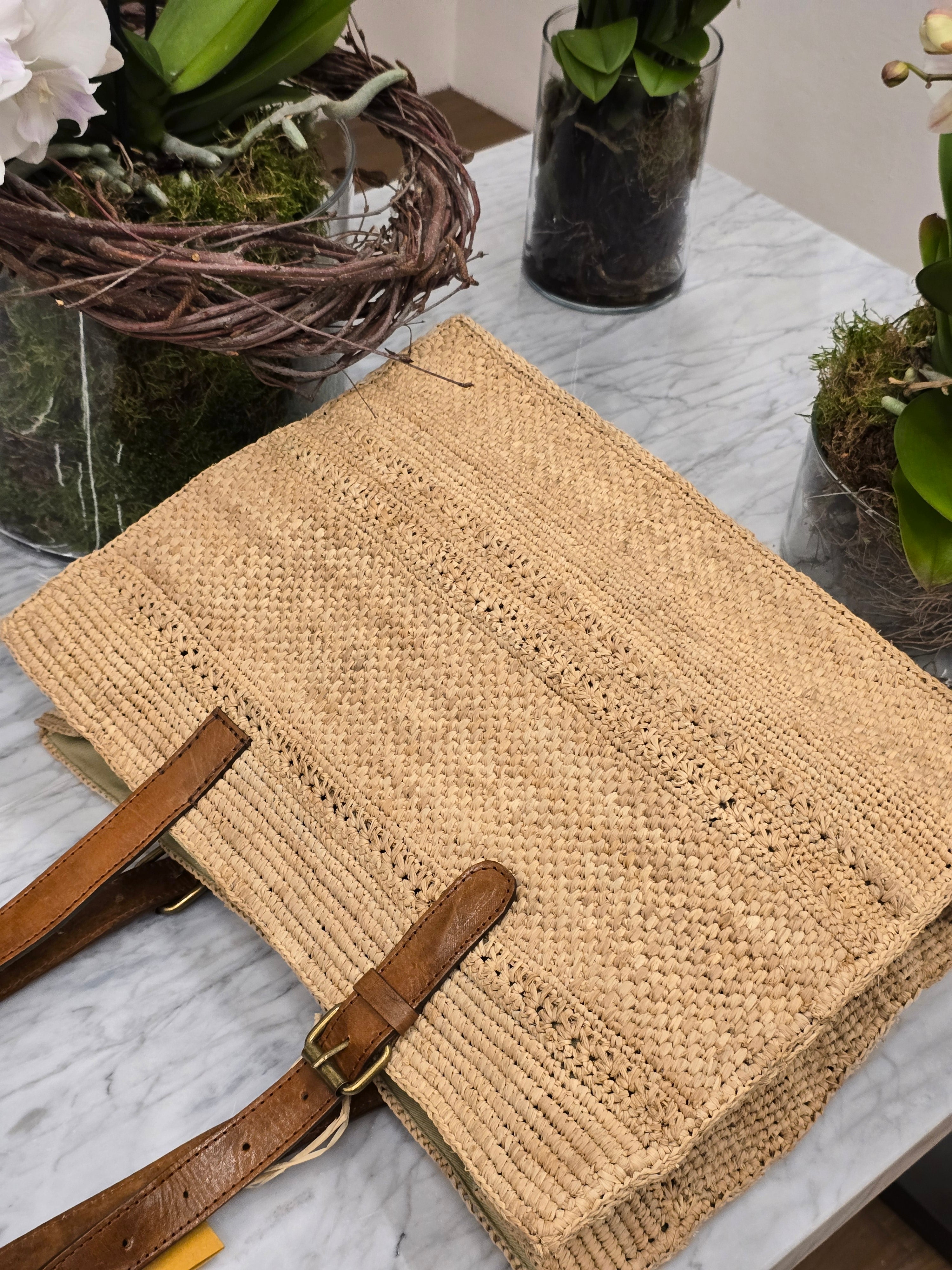 Ibeliv - Borsa in rafia "Nomade" Tea