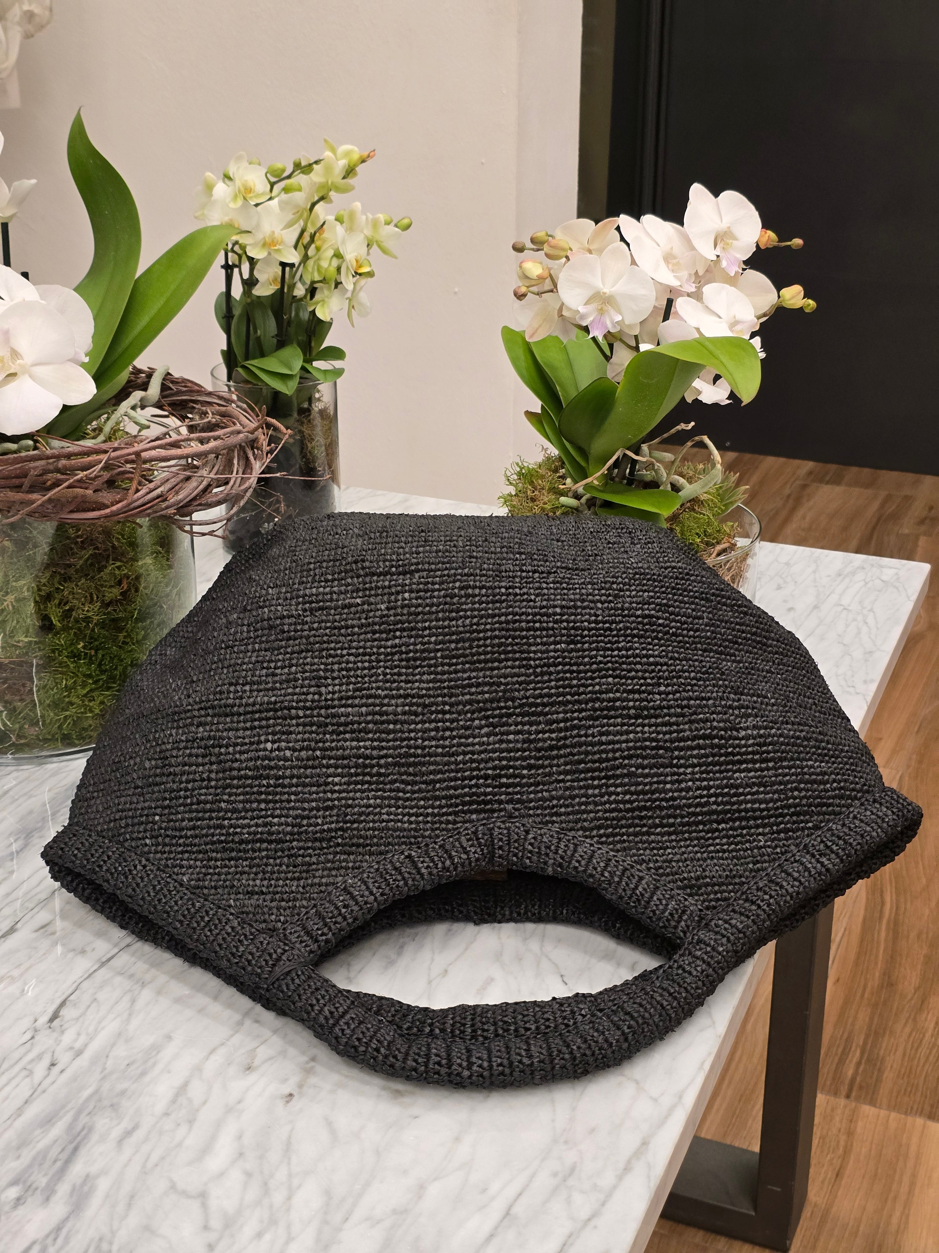 Ibeliv - Borsa rafia "Pure" Black