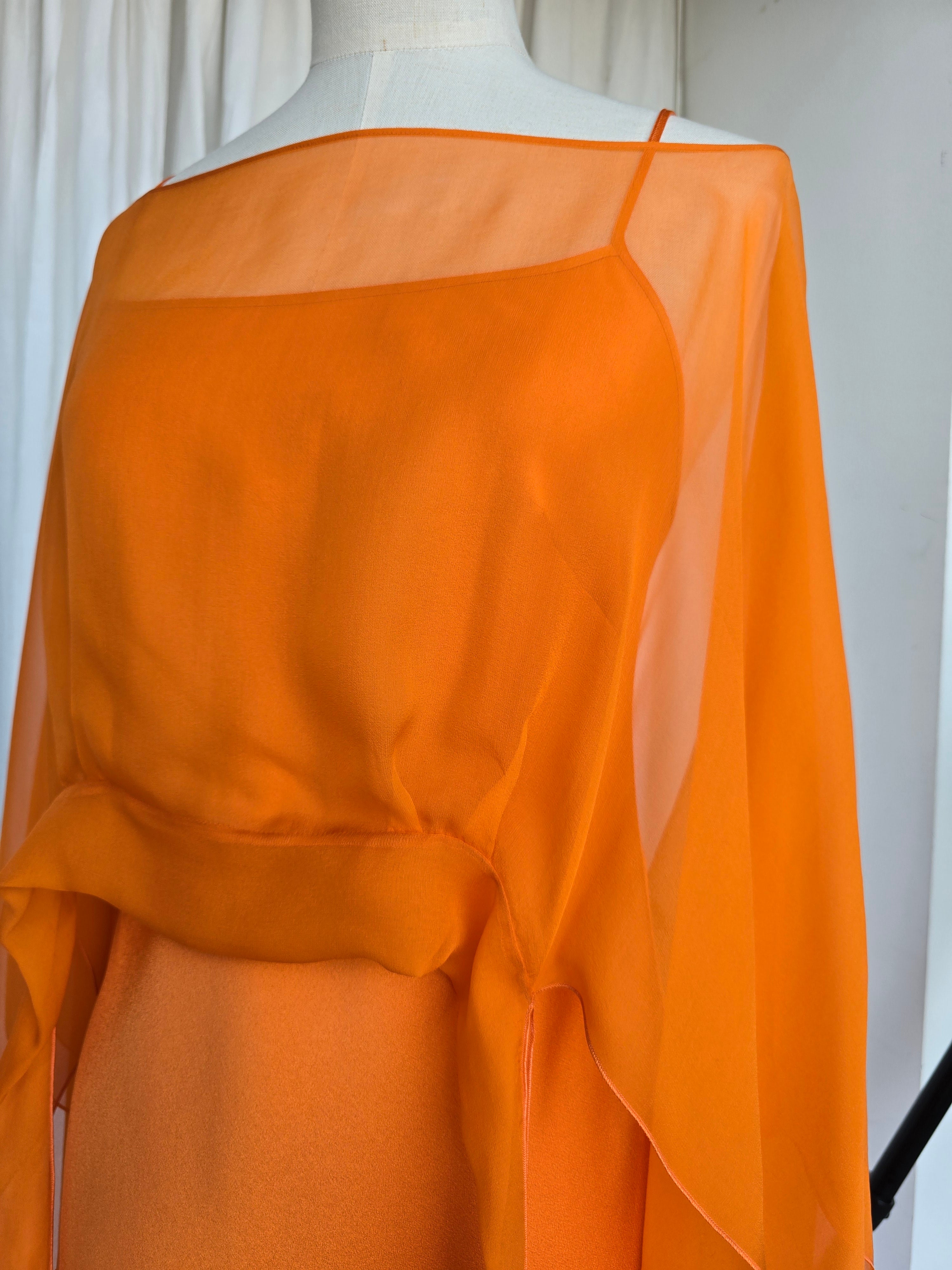 Alberta Ferretti - Abito in satin arancione