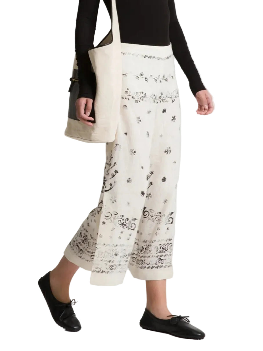 Alberta Ferretti - Pantalone lino stampato