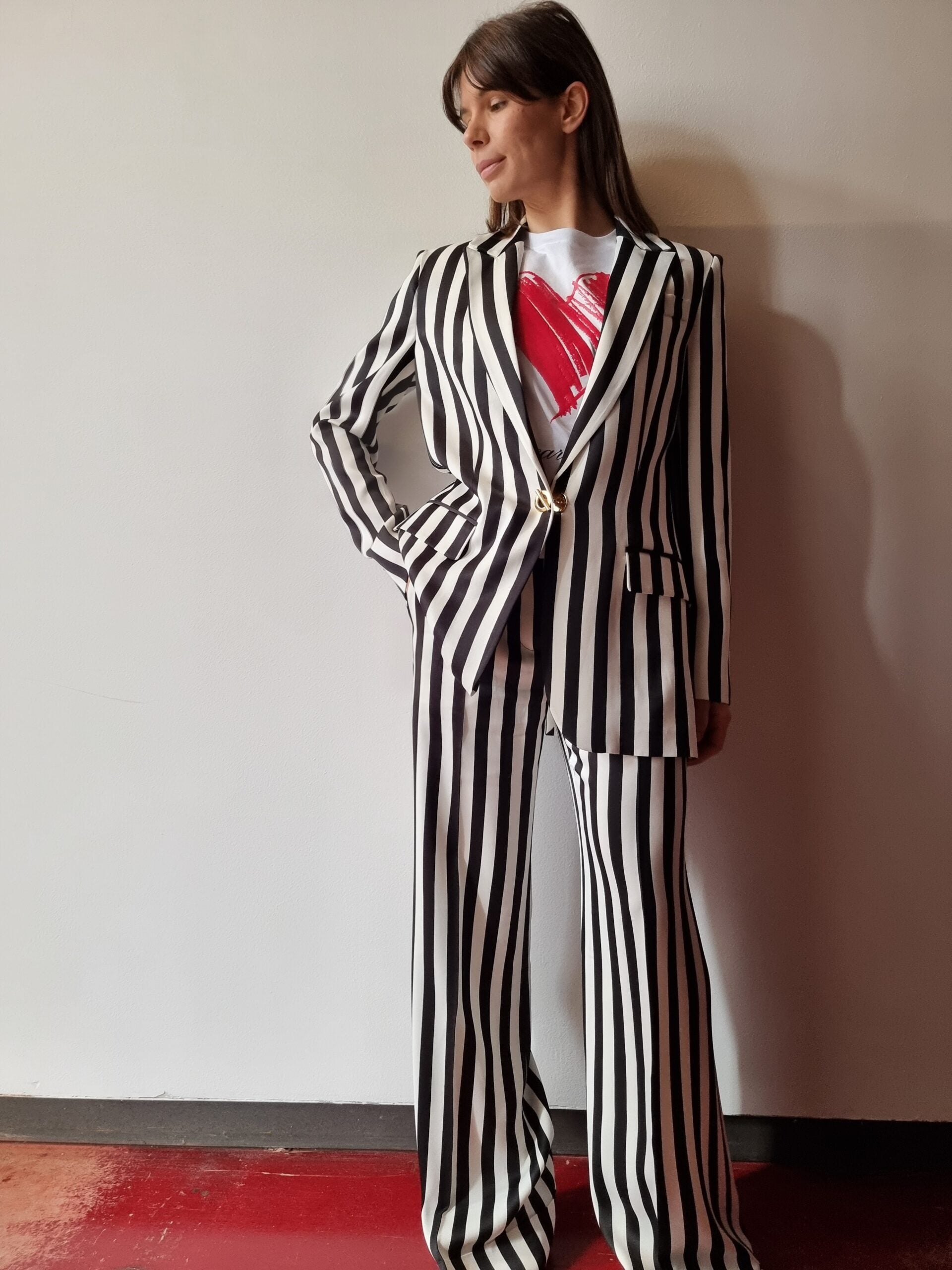 Moschino – Pantalone cady Archive Stripe