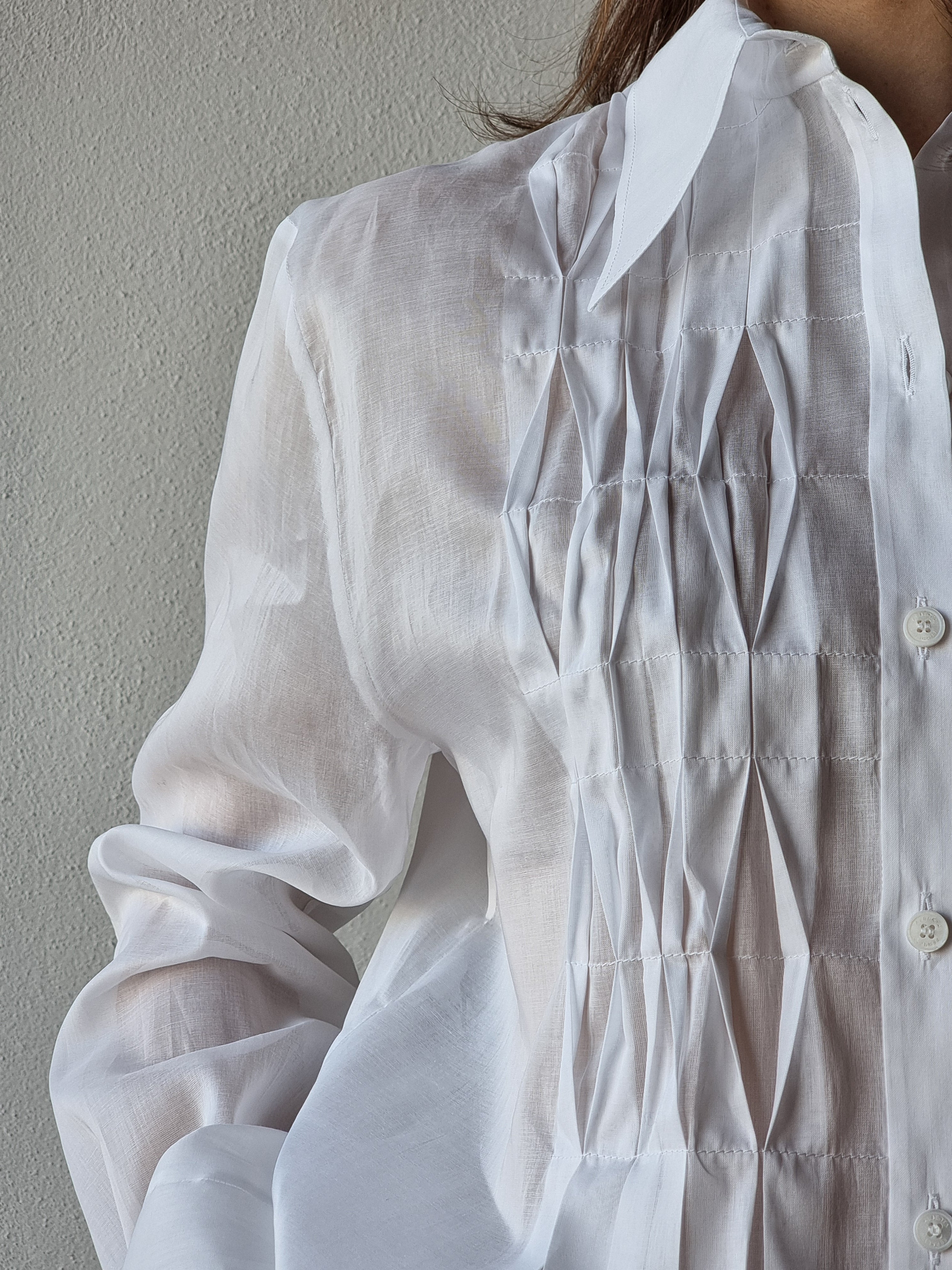Alberta Ferretti – Camicia bianca origami piatti