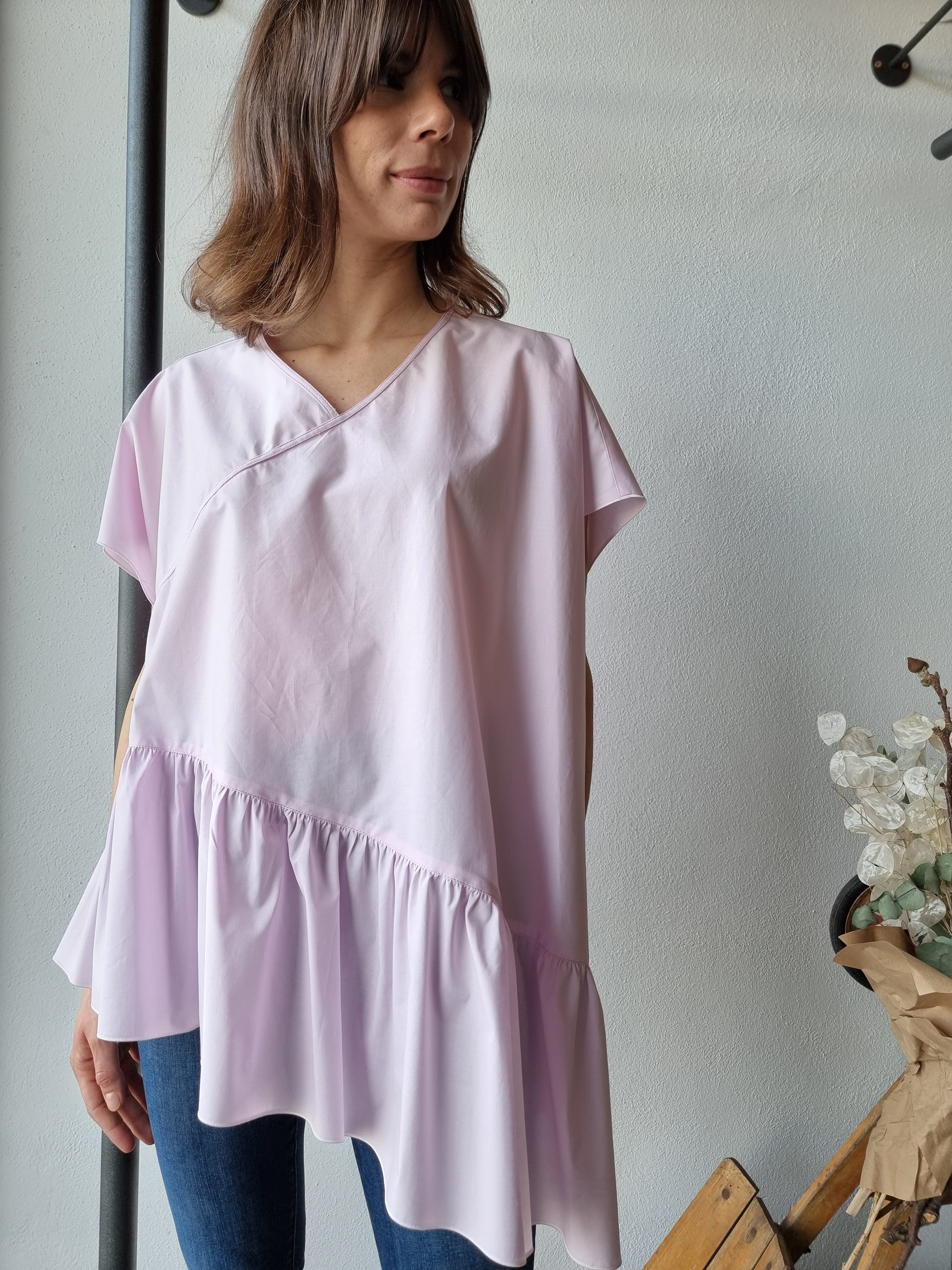 Aquilano Rimondi – Camicia asimmetrica rosa
