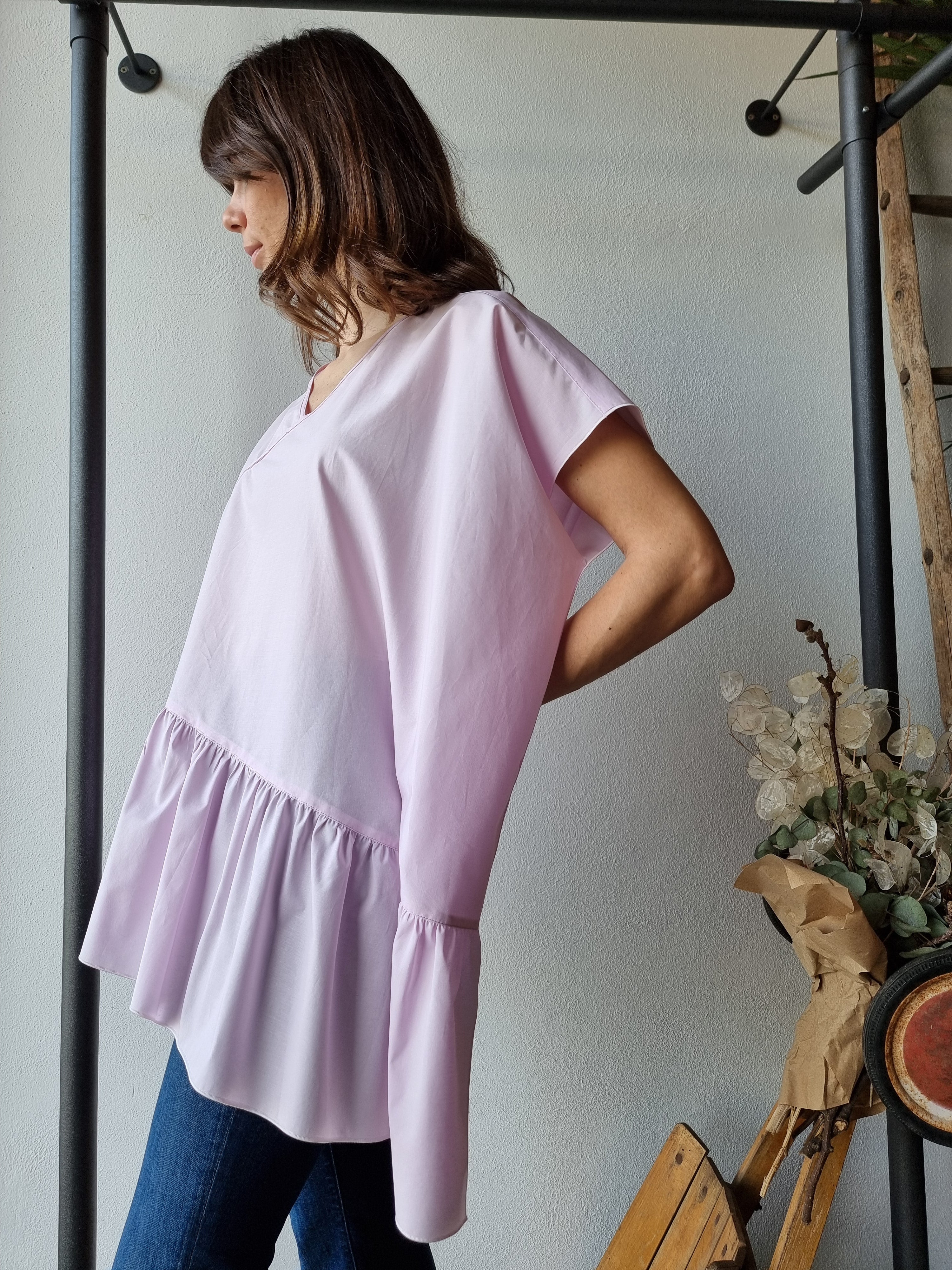 Aquilano Rimondi – Camicia asimmetrica rosa