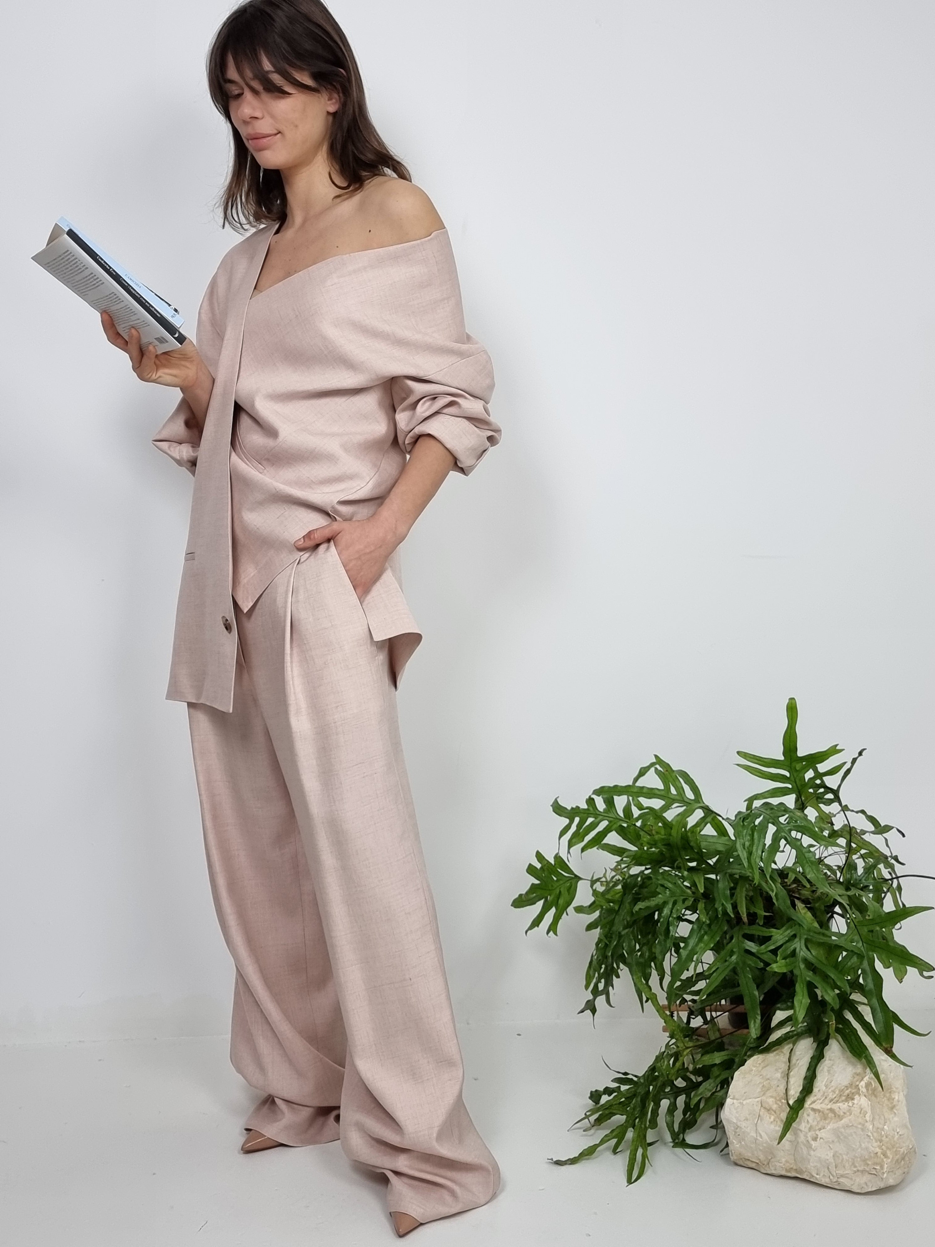 Philosophy di Lorenzo Serafini – Pantalone in lino rosa