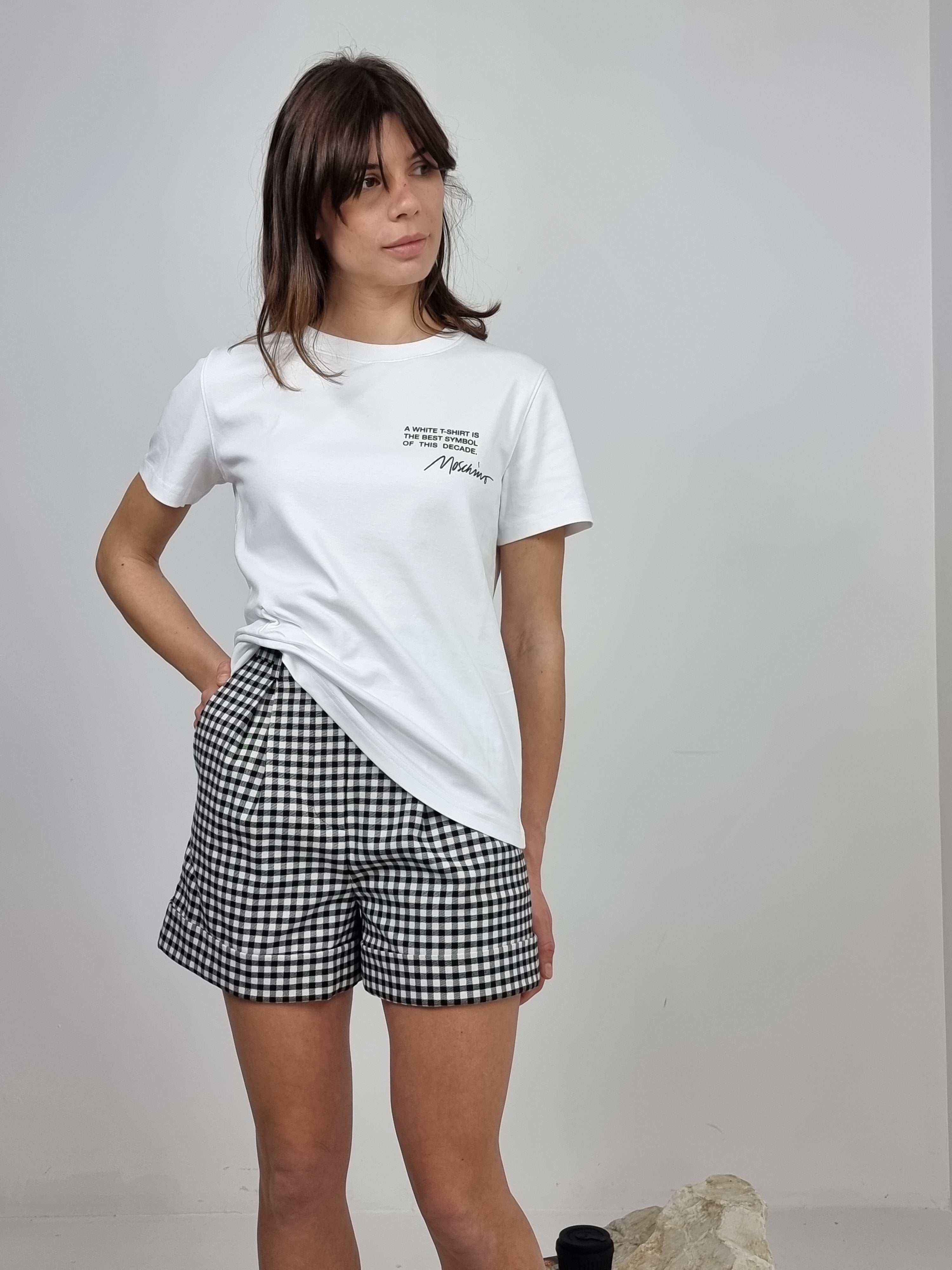 Moschino - Shorts in cotone stampa vichy
