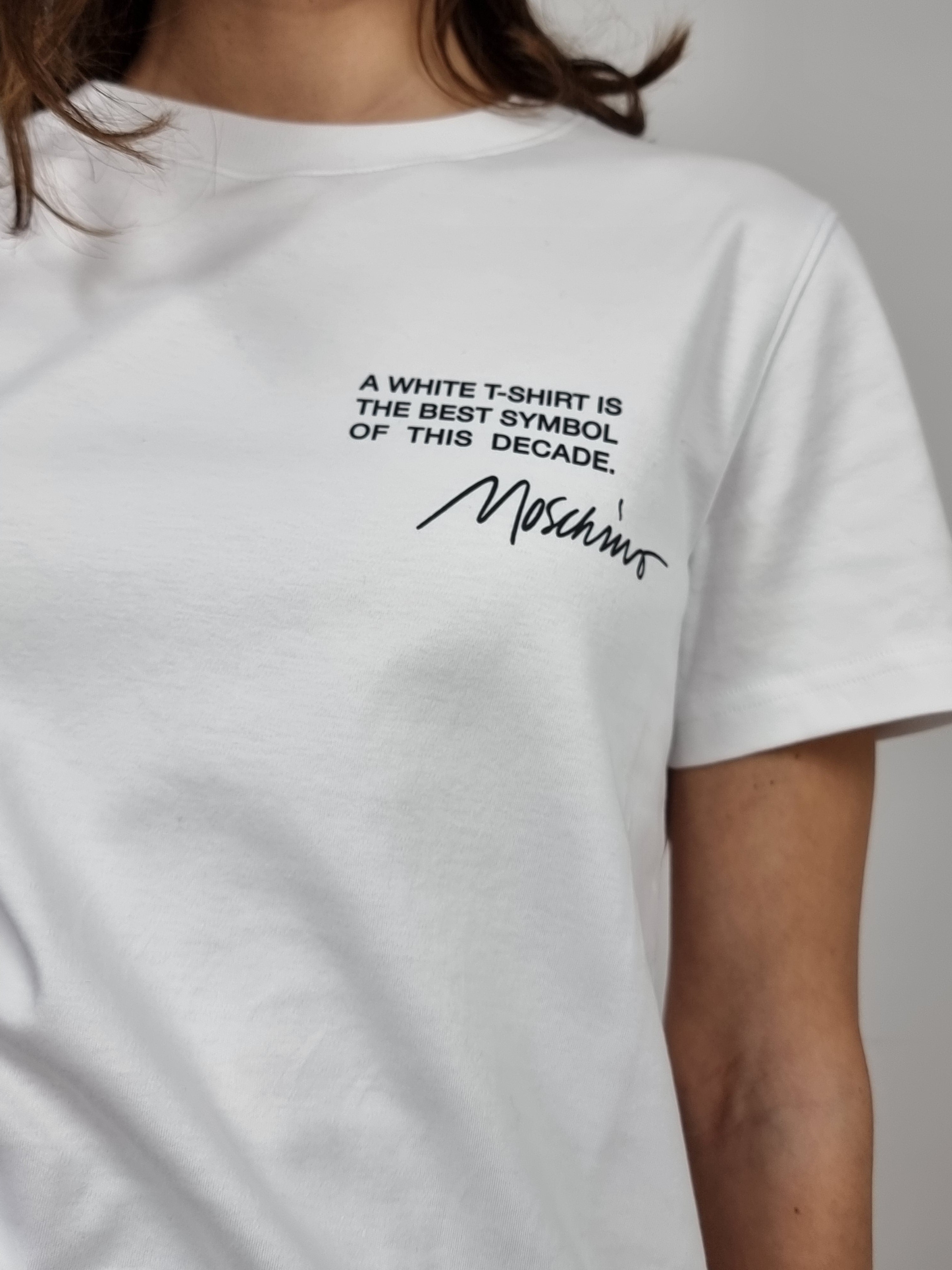 Moschino – T-shirt interlock di cotone con scritta