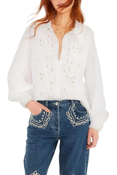 Farm Rio - Camicia con pizzo ricamato