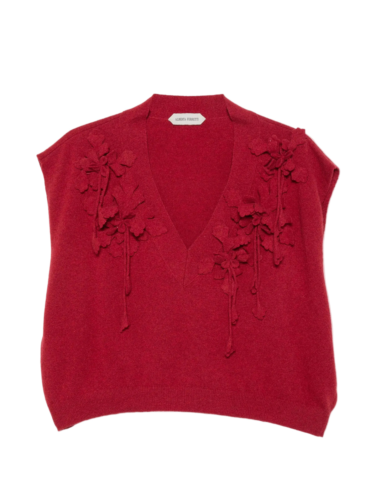 Alberta Ferretti - Top in maglia rosso