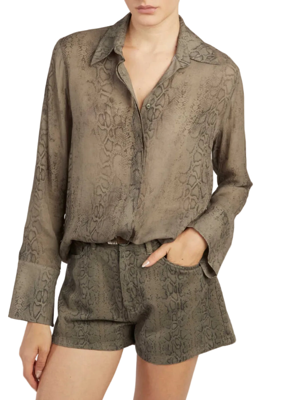 Federica Tosi - Camicia georgette stampa pitone