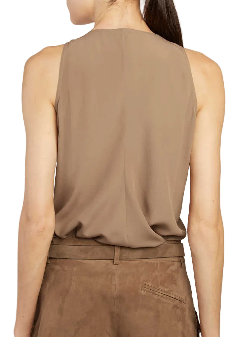 Federica Tosi - Top nocciola crepe de chine