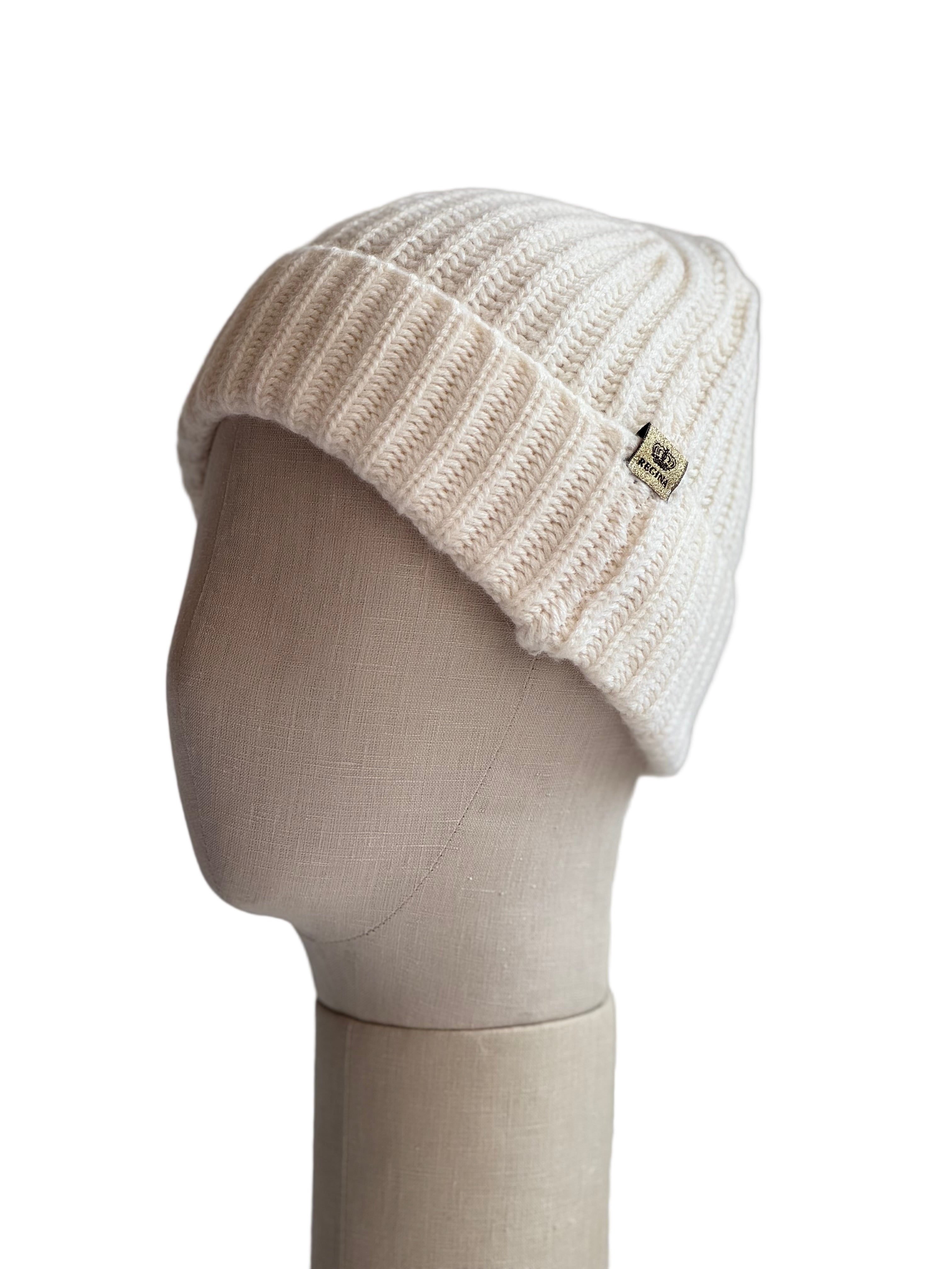 Cappello lana avorio