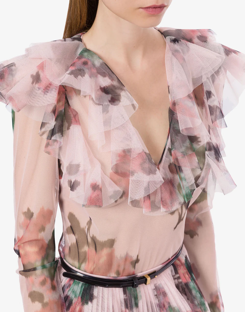 Philosophy di Lorenzo Serafini - Camicia tulle stampa fiori