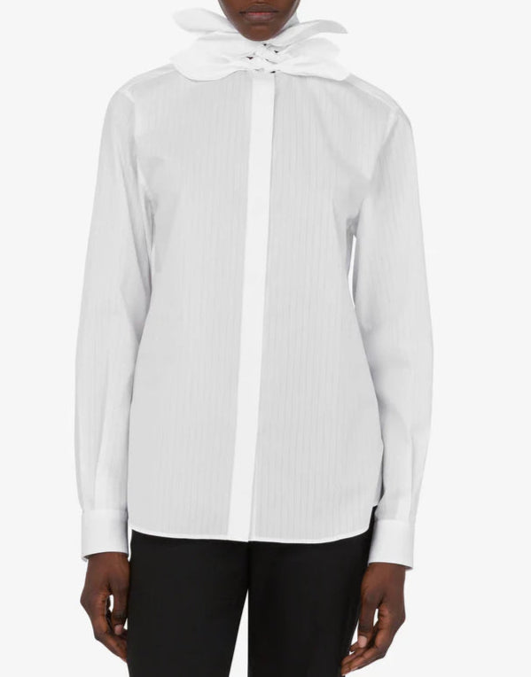 Moschino - Camicia in popeline con fiocco