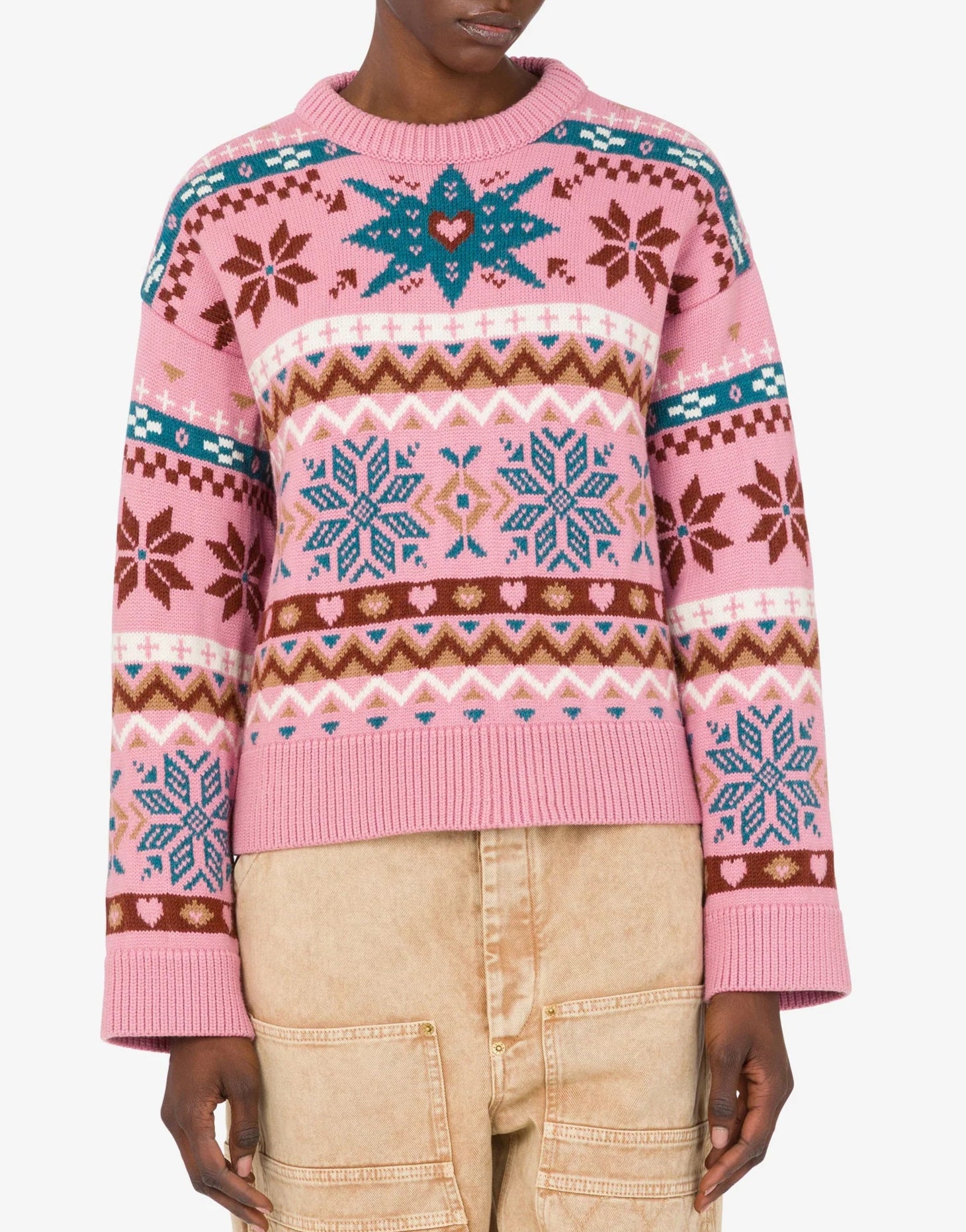 Moschino - Maglia fantasia fuxia