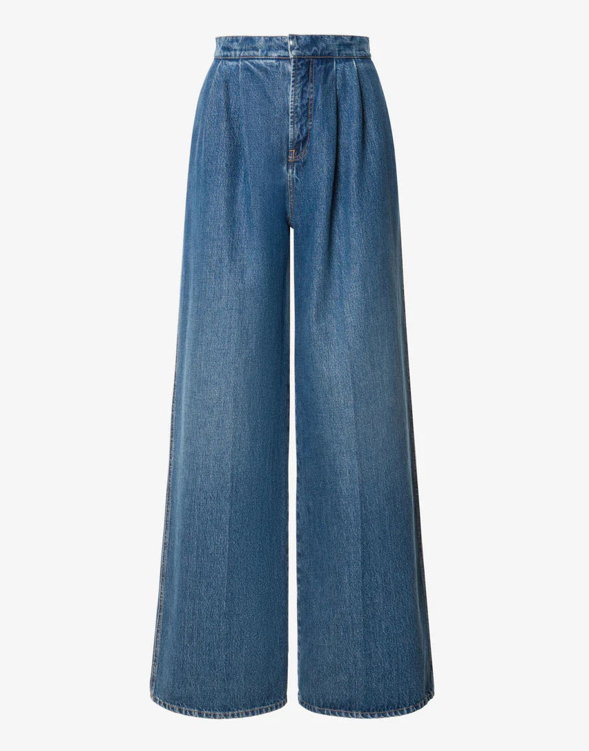 Alberta Ferretti - Jeans in denim gamba larga