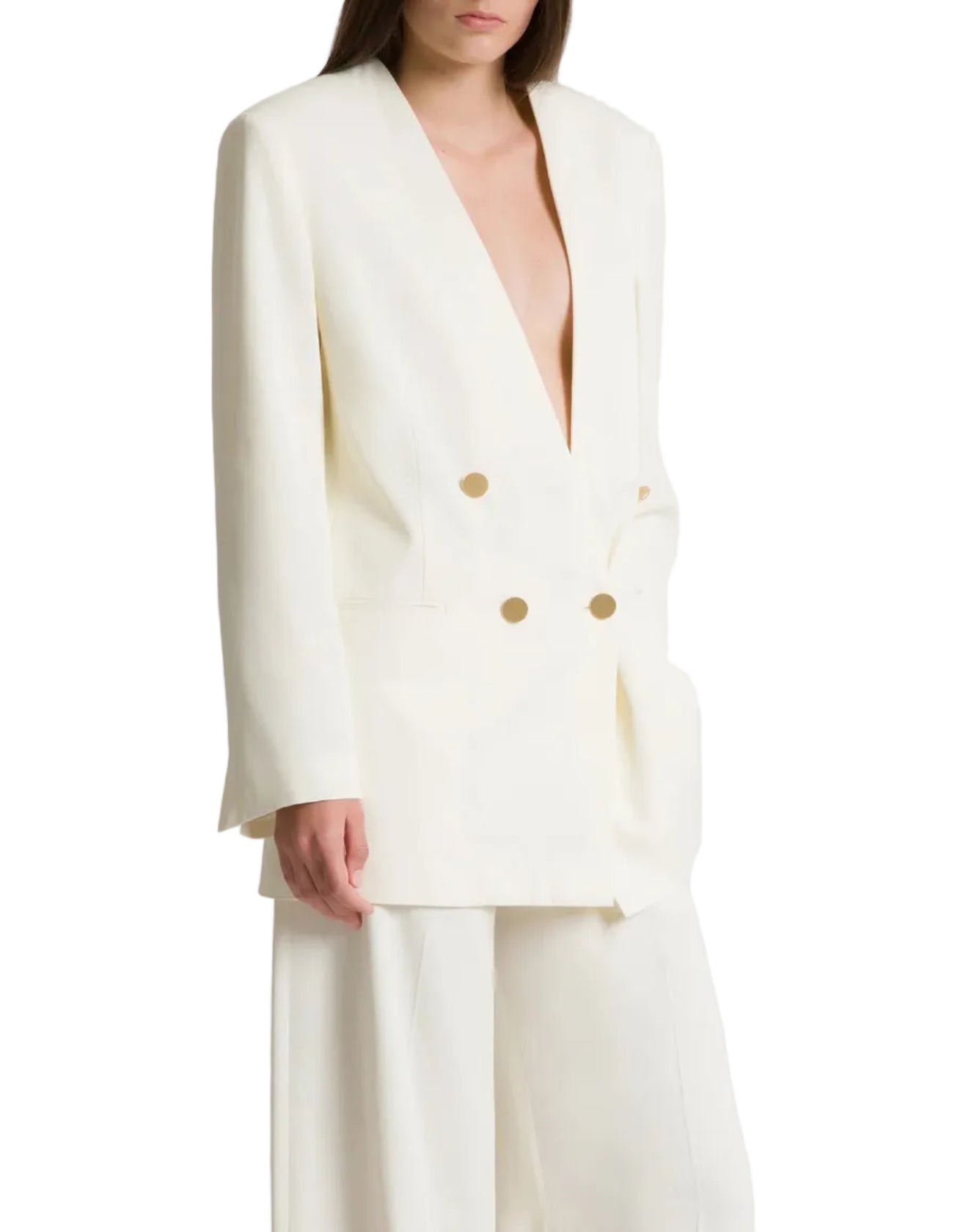 Alberta Ferretti - Giacca doppiopetto avorio