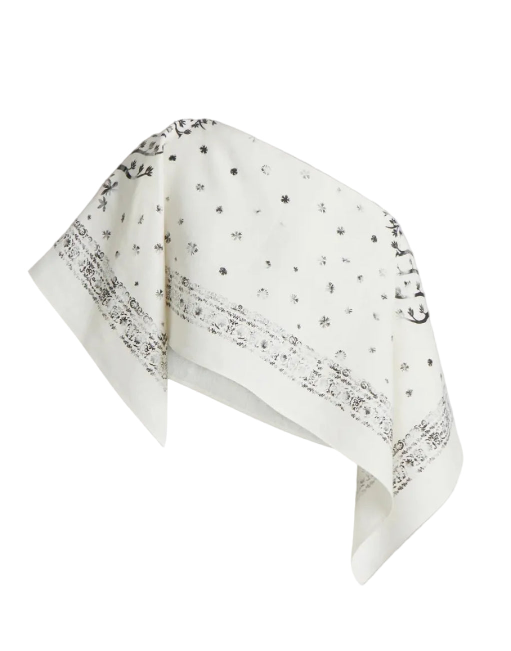 Alberta Ferretti - Top lino stampato avorio