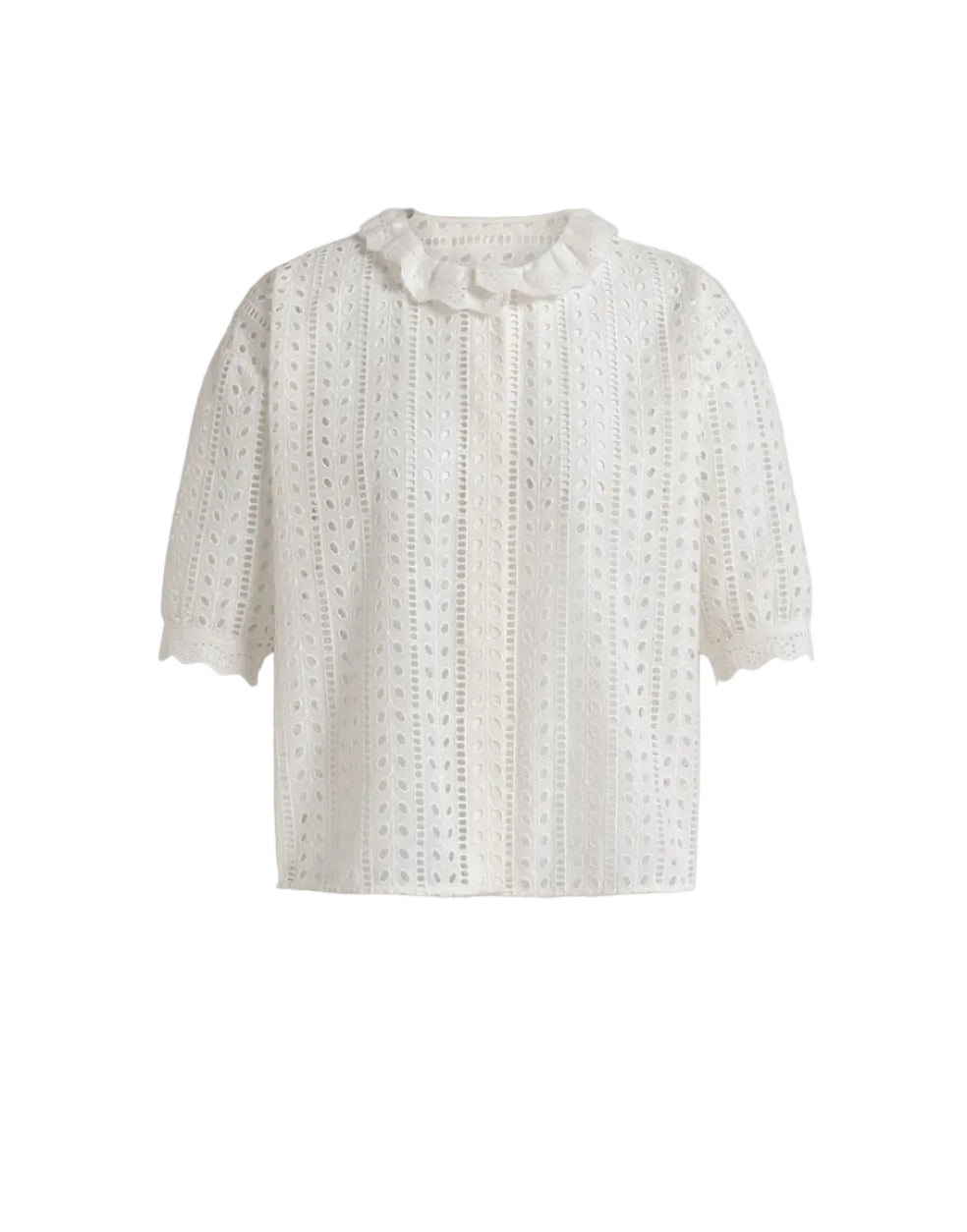 Alberta Ferretti - Camicia sangallo bianca