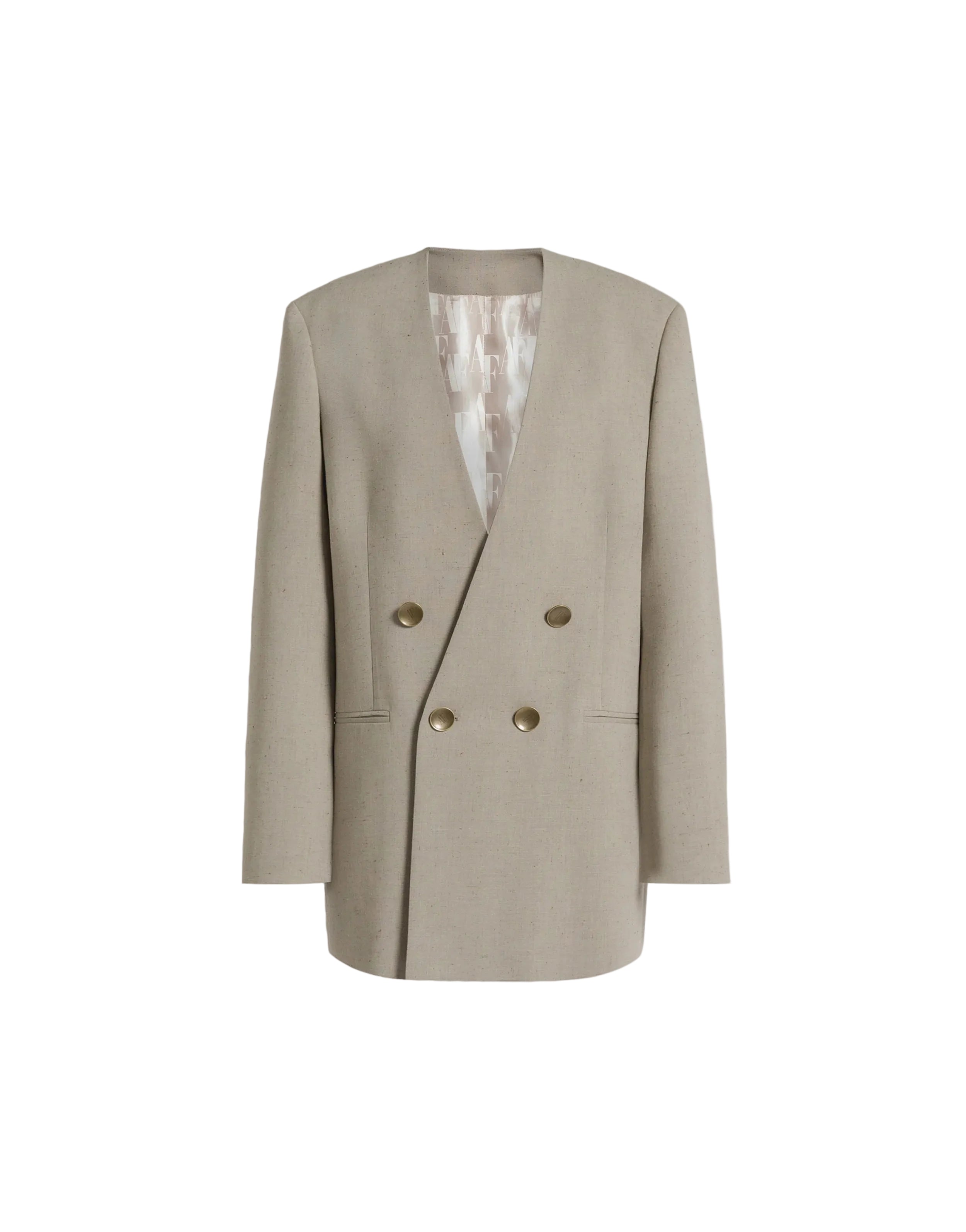 Alberta Ferretti - Giacca doppiopetto in tweed beige