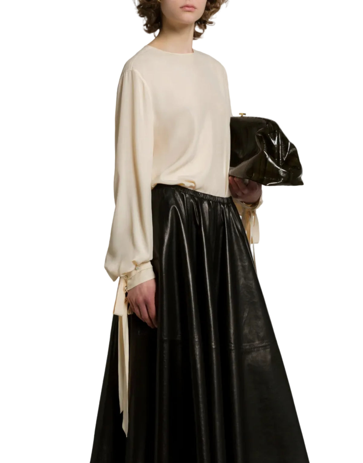 Alberta Ferretti - Camicia crepe de chine vaniglia