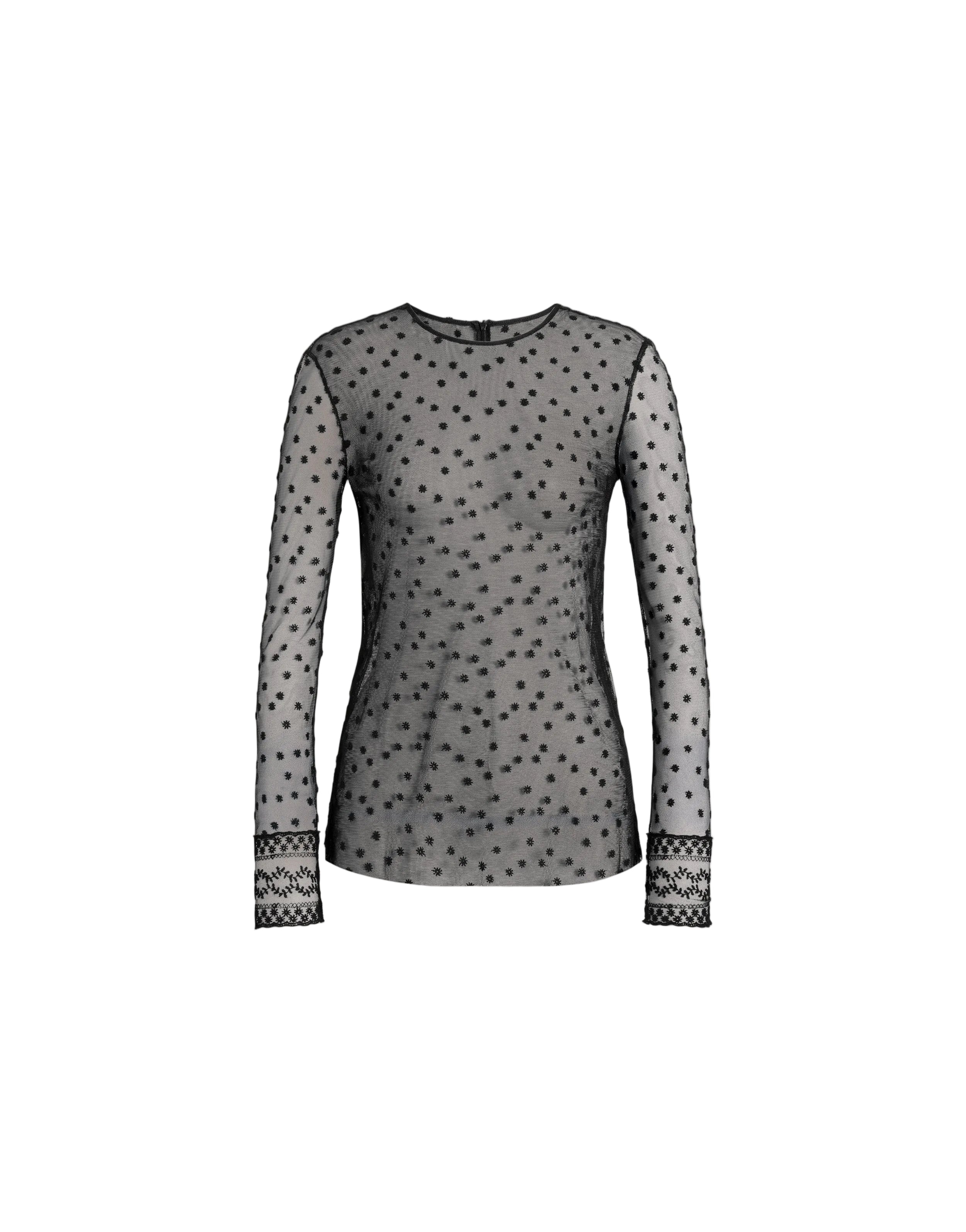 Alberta Ferretti - Top in tulle ricamato