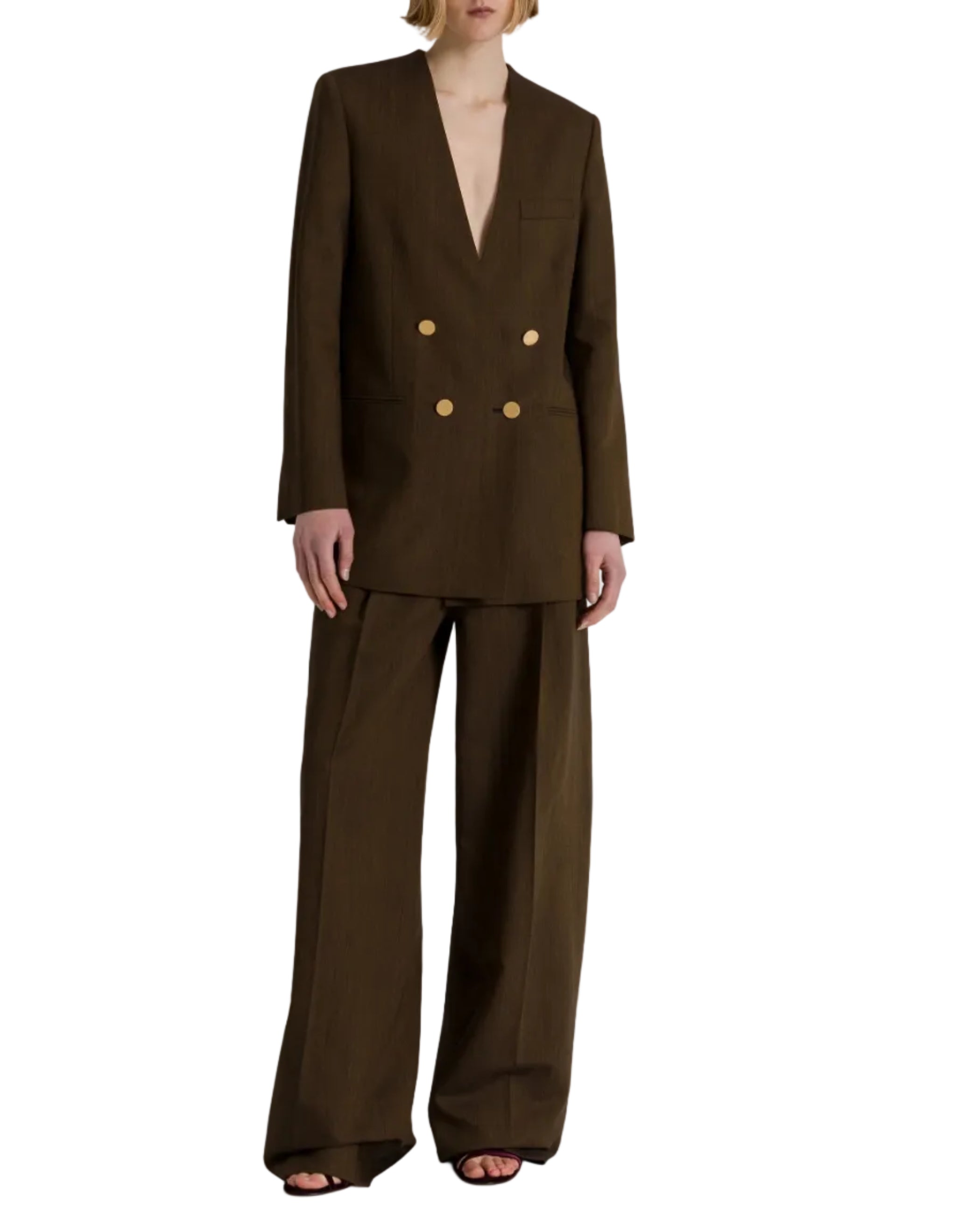 Alberta Ferretti - Giacca oversize marrone