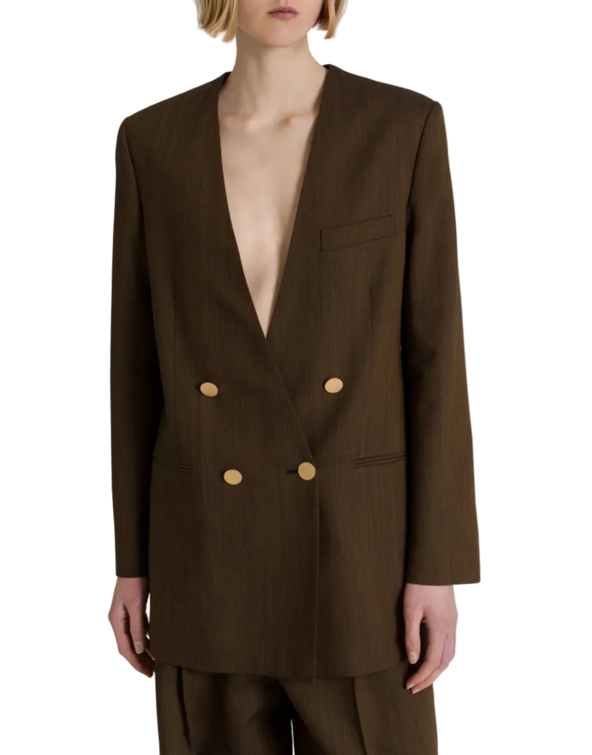 Alberta Ferretti - Giacca oversize marrone